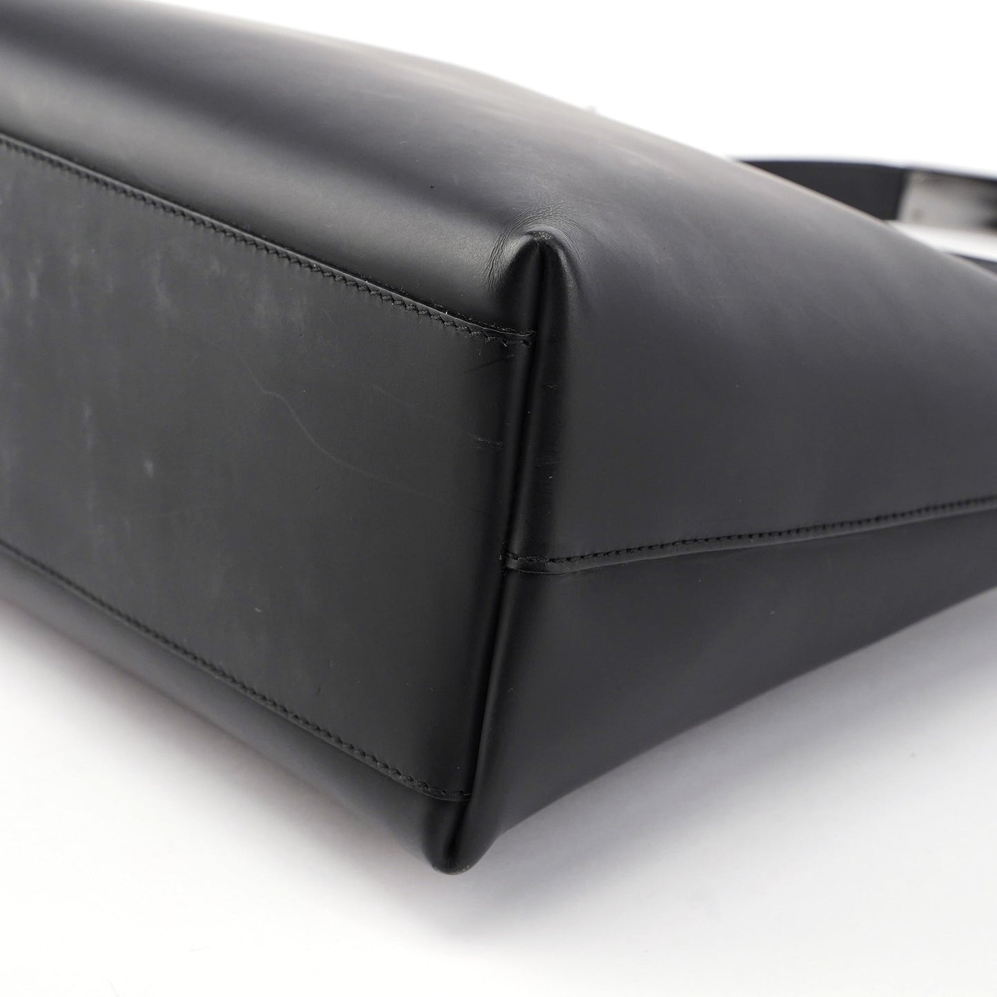 001 3778 Black Leather Hobo Shoulder Bag