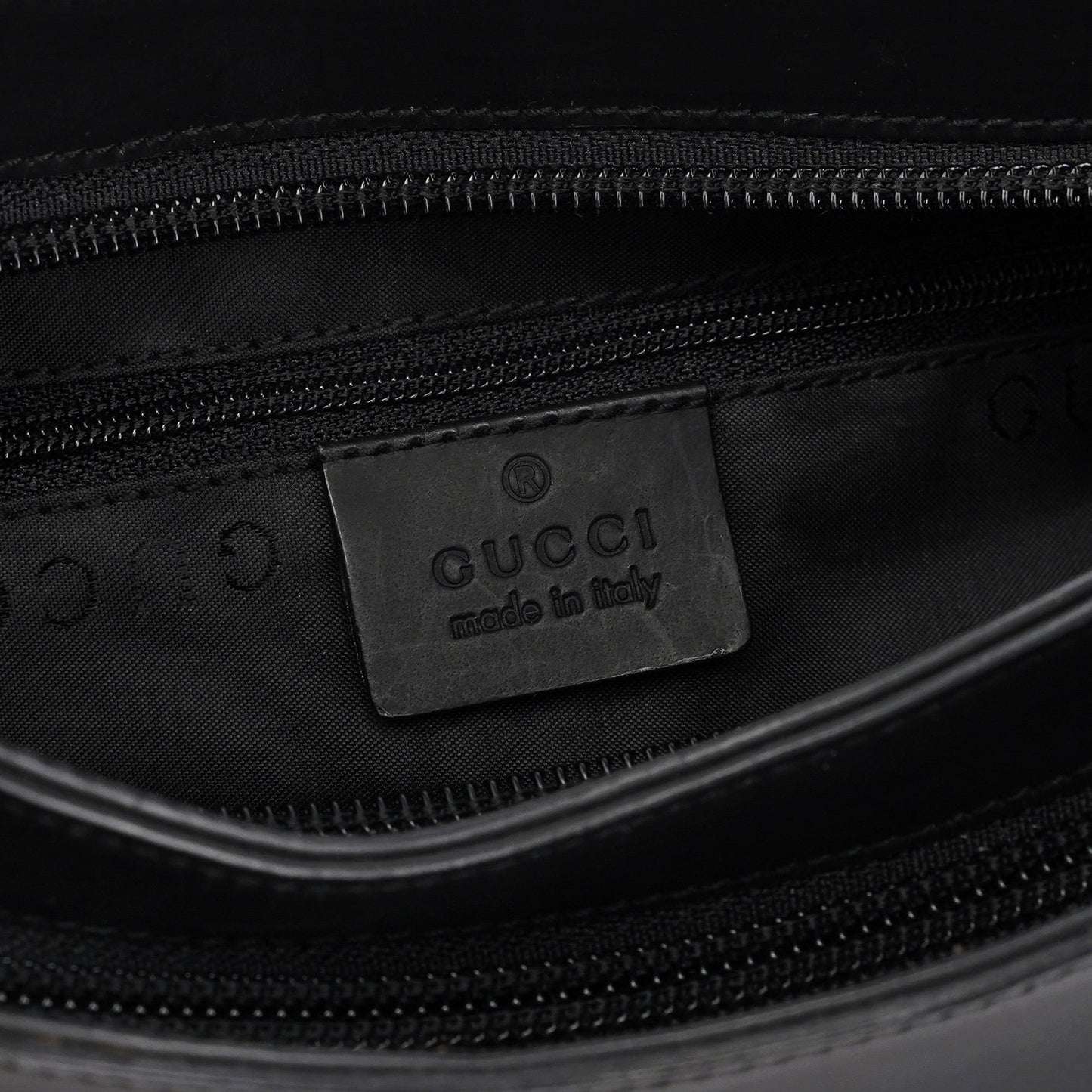 001 3778 Black Leather Hobo Shoulder Bag