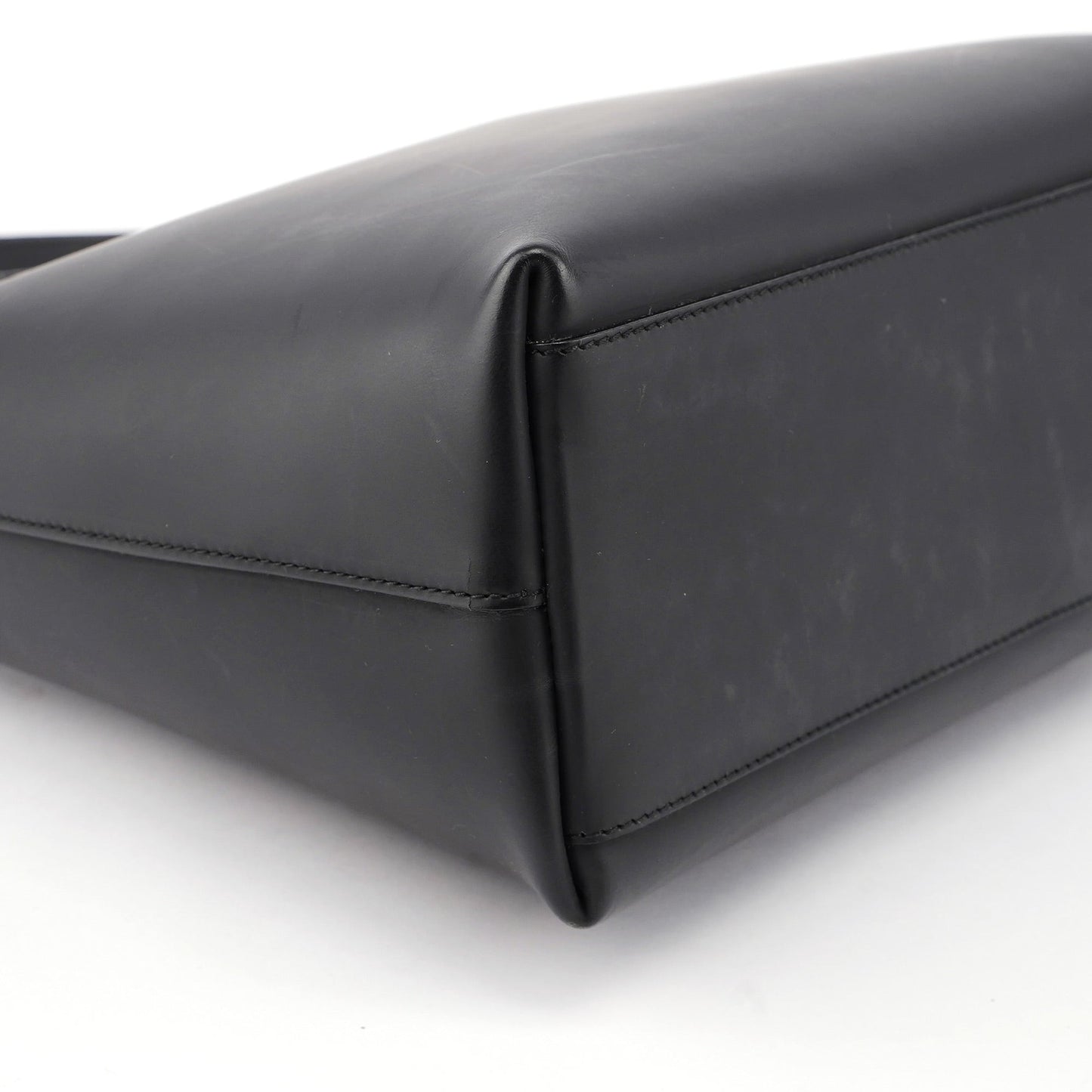 001 3778 Black Leather Hobo Shoulder Bag