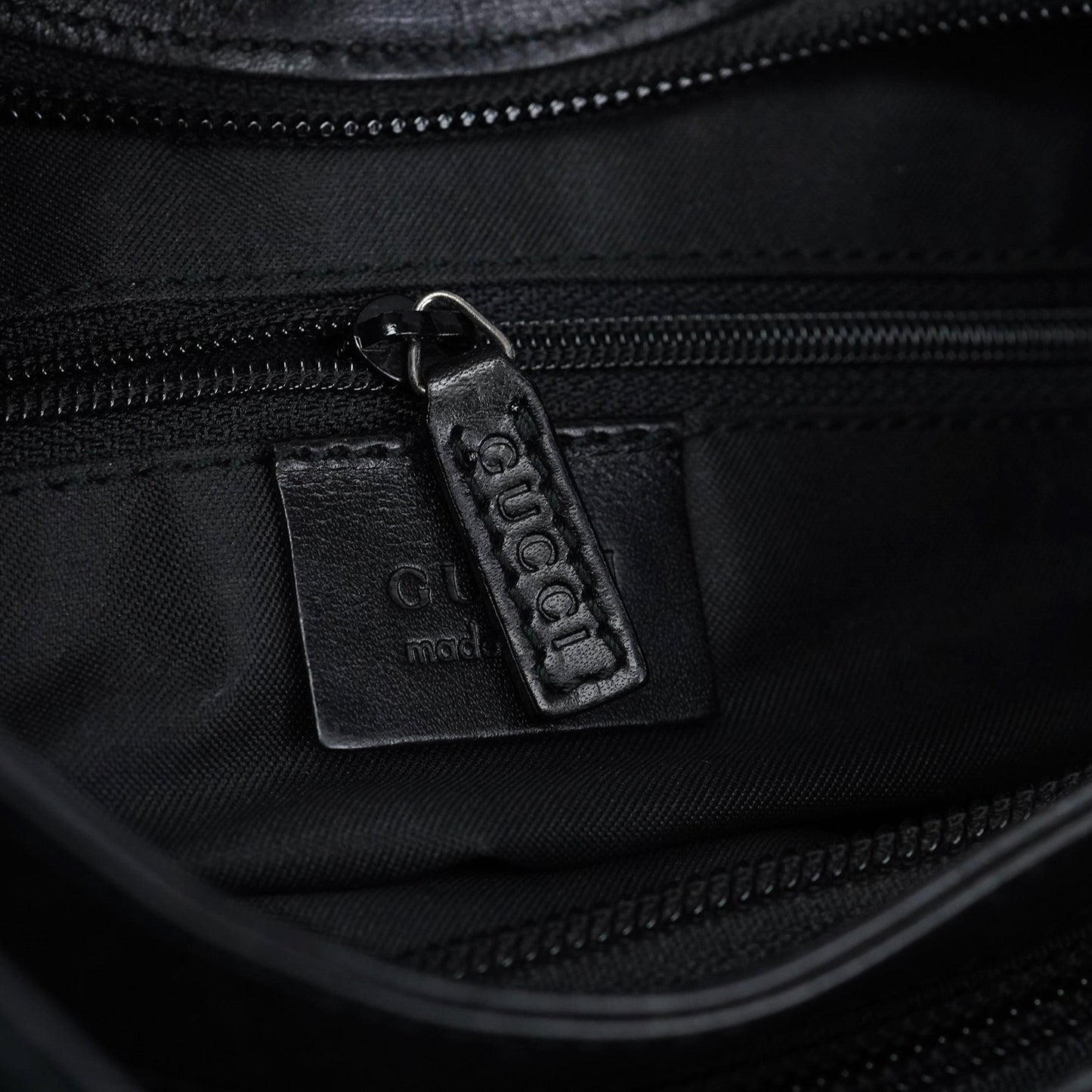 001 3778 Black Suede GG Shoulder Bag