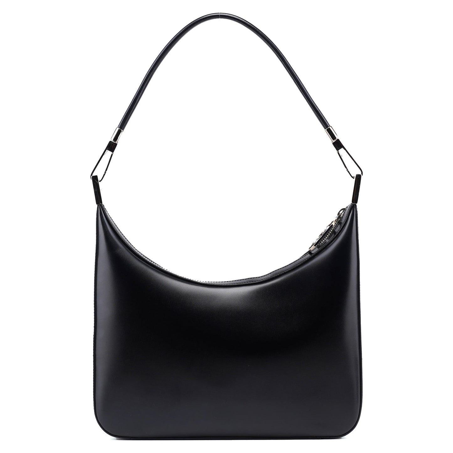 001 3812 Black Calfskin Hobo Shoulder Bag
