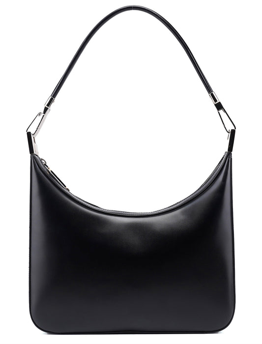 001 3812 Black Calfskin Hobo Shoulder Bag