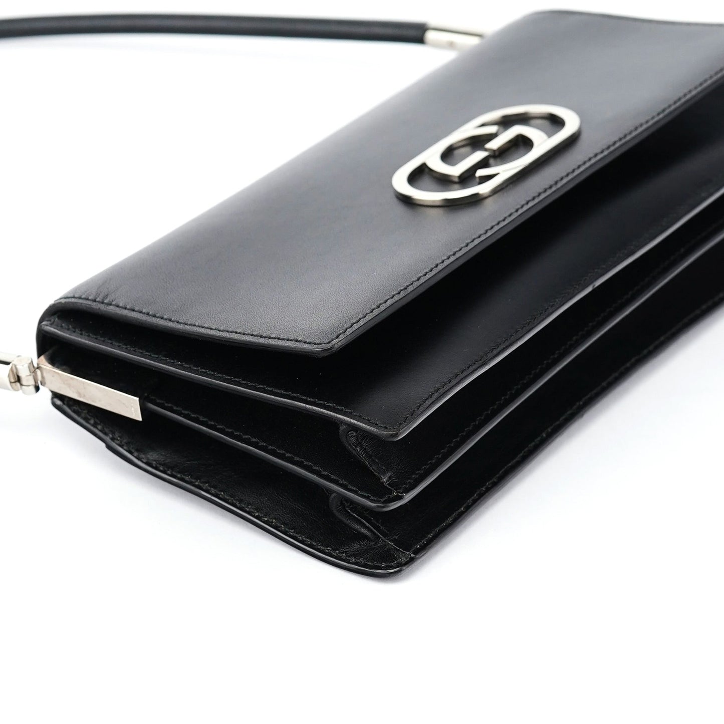 001 3815 Black Calfskin GG Shoulder Bag