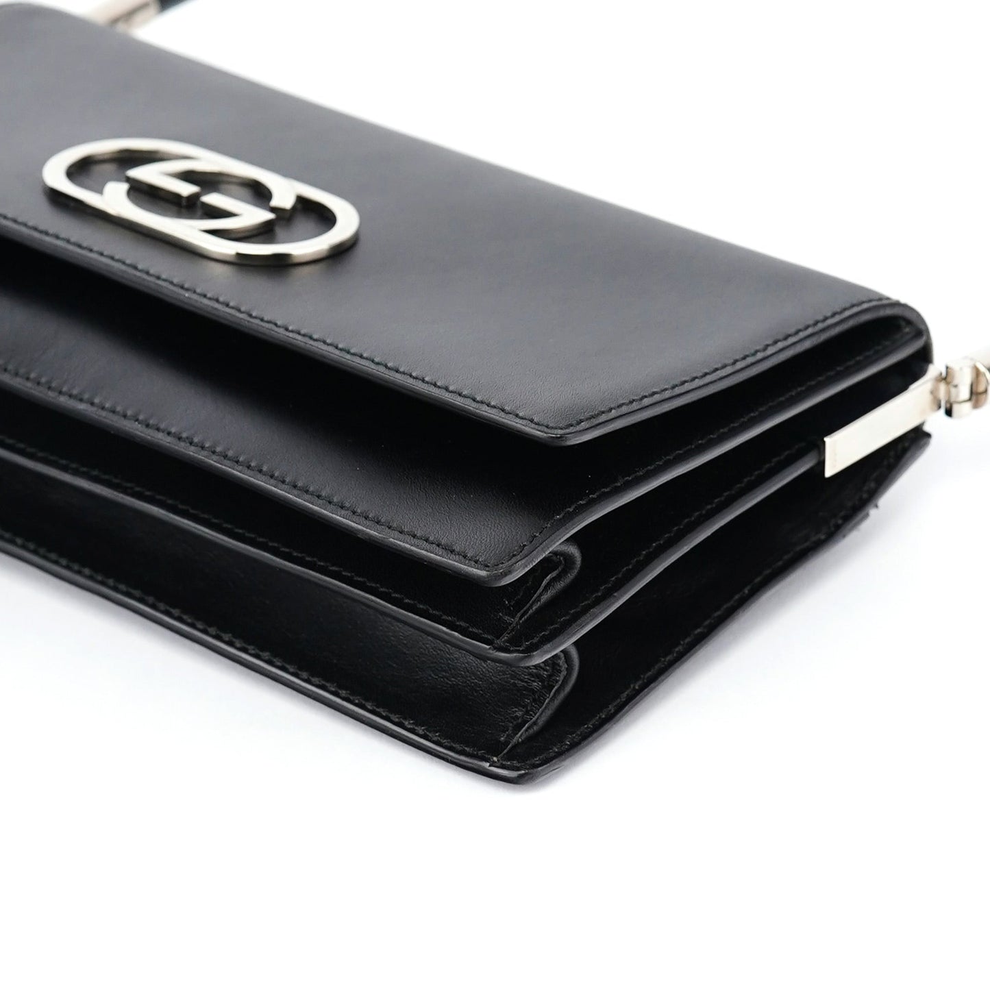 001 3815 Black Calfskin GG Shoulder Bag