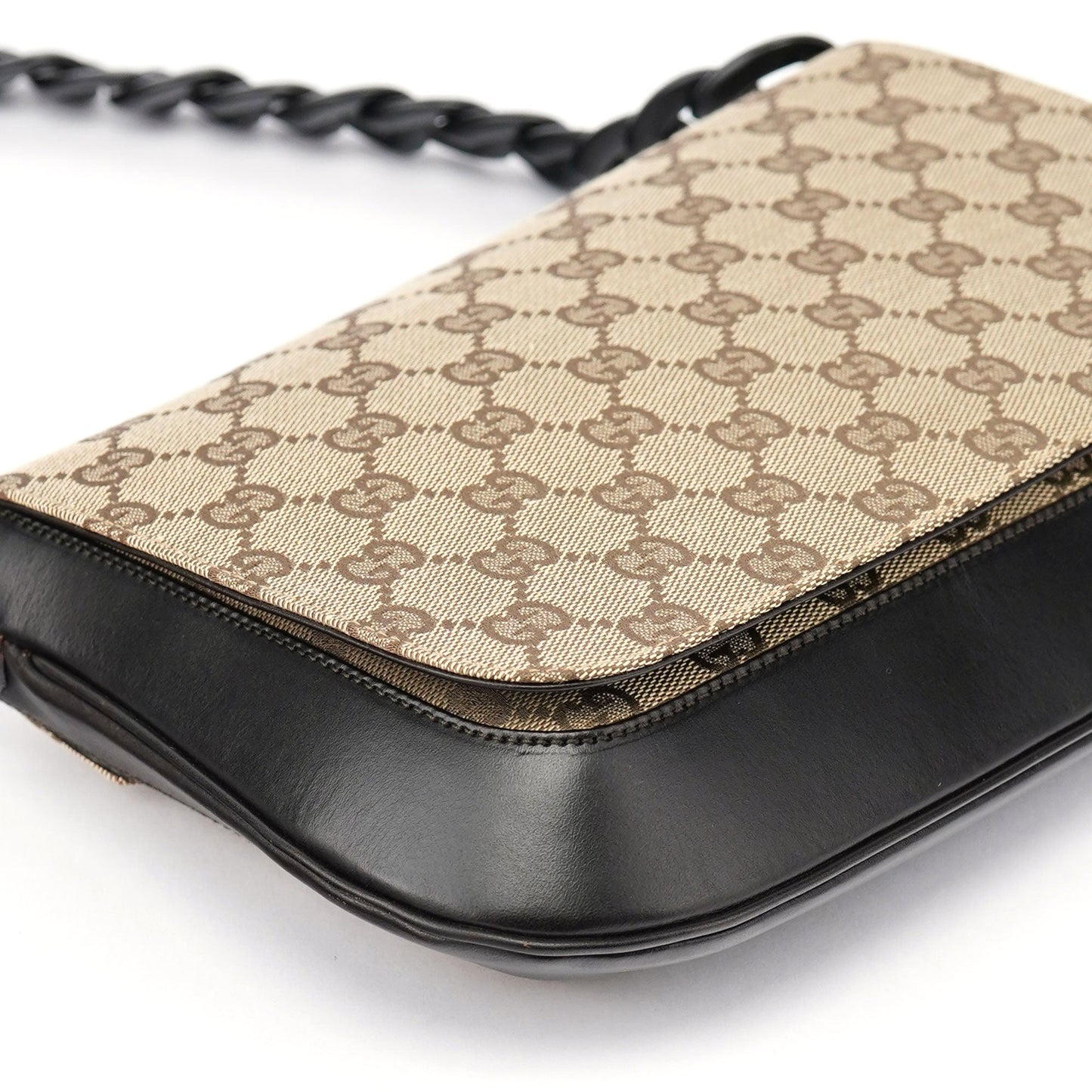 001 3820 Beige GG Wood Chain Shoulder Bag