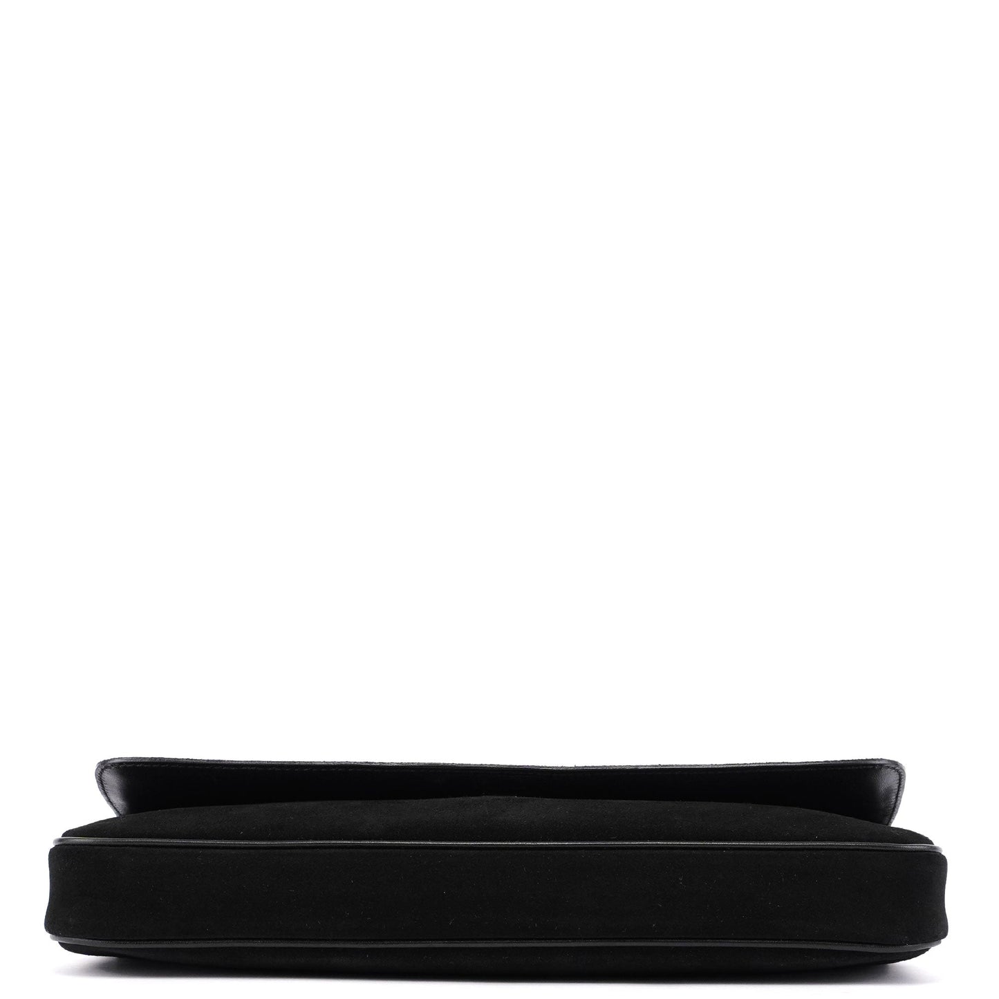 001 4047 Black Suede Bamboo Shoulder Bag