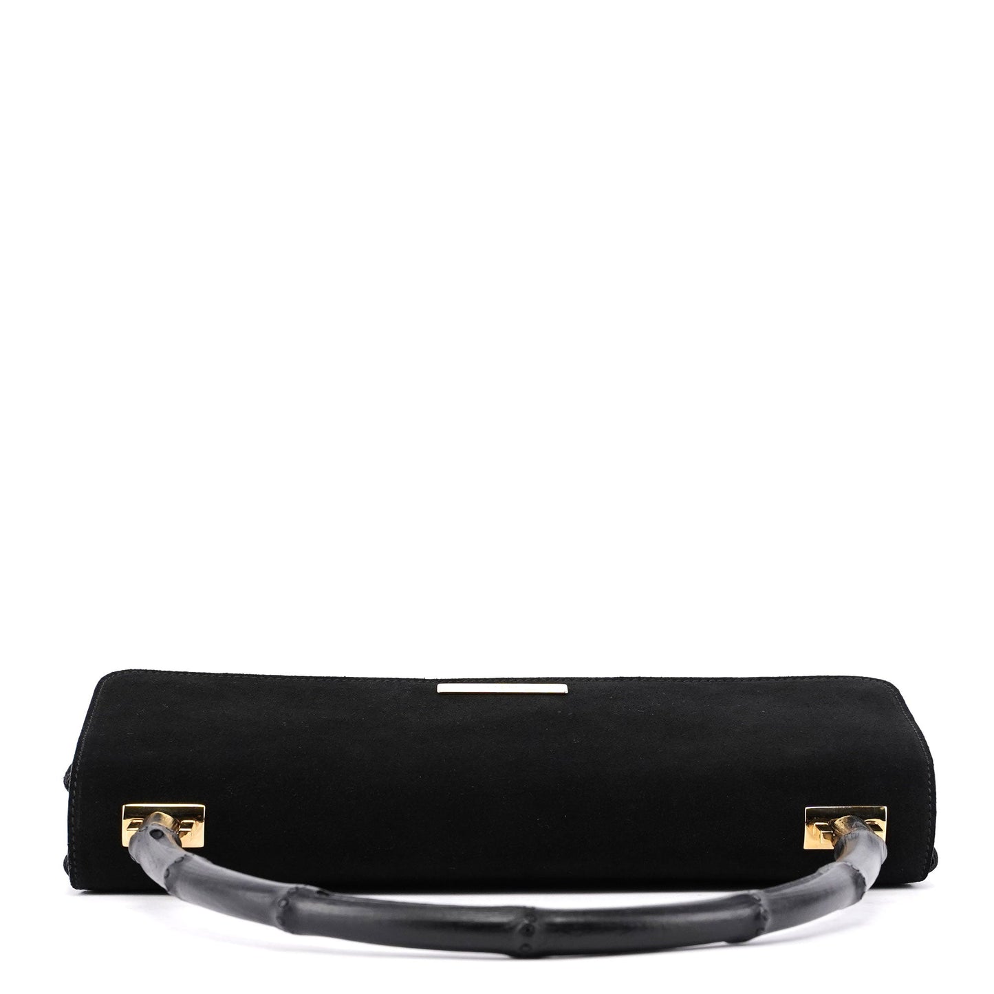 001 4047 Black Suede Bamboo Shoulder Bag