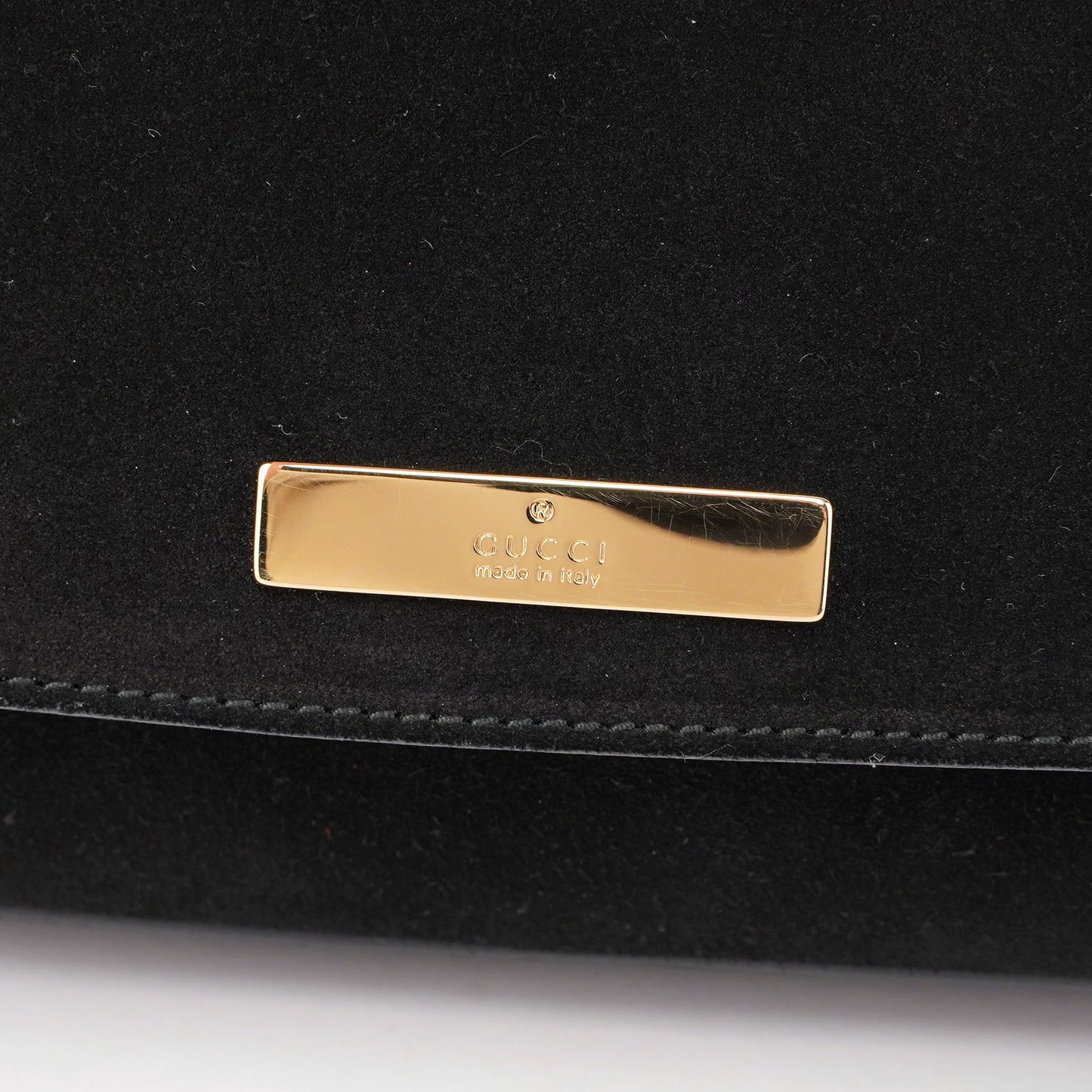 001 4047 Black Suede Bamboo Shoulder Bag