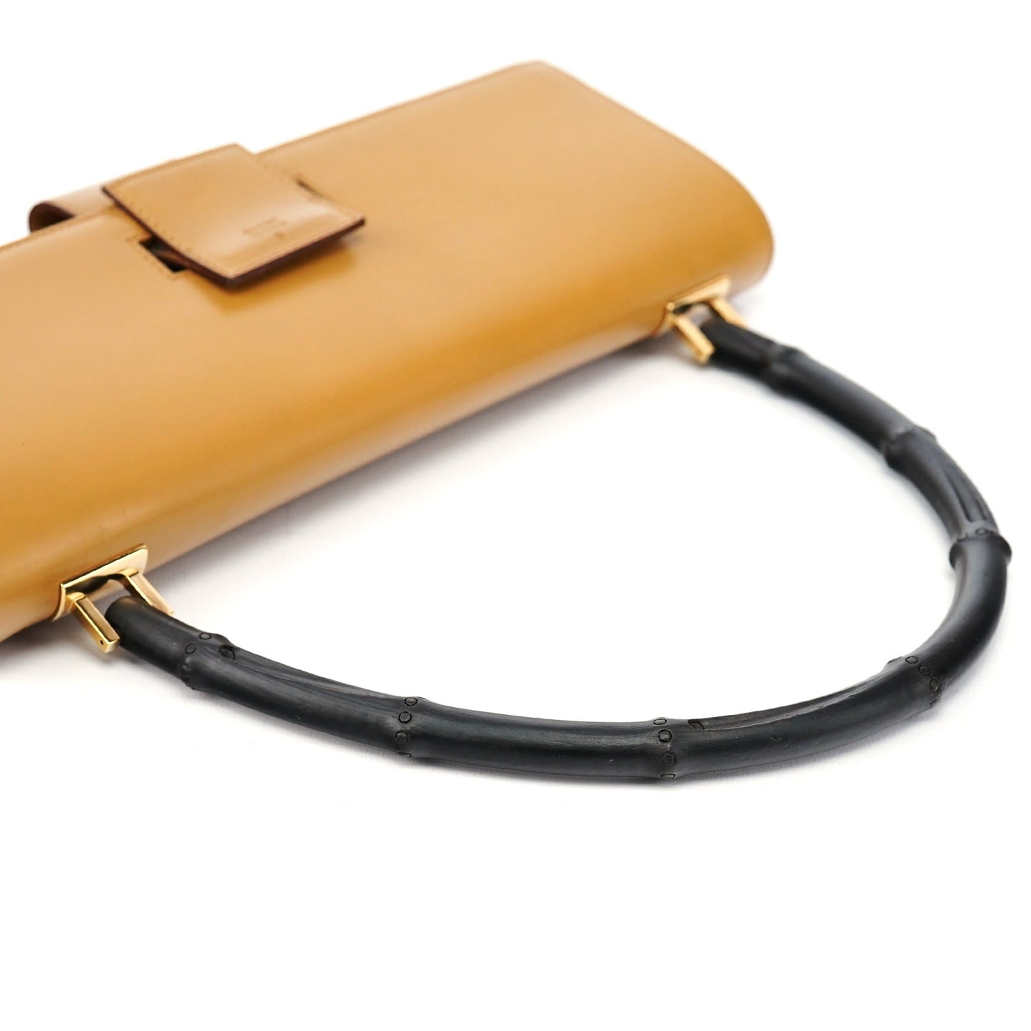 001 4055 Beige Calfskin Bamboo Shoulder Bag