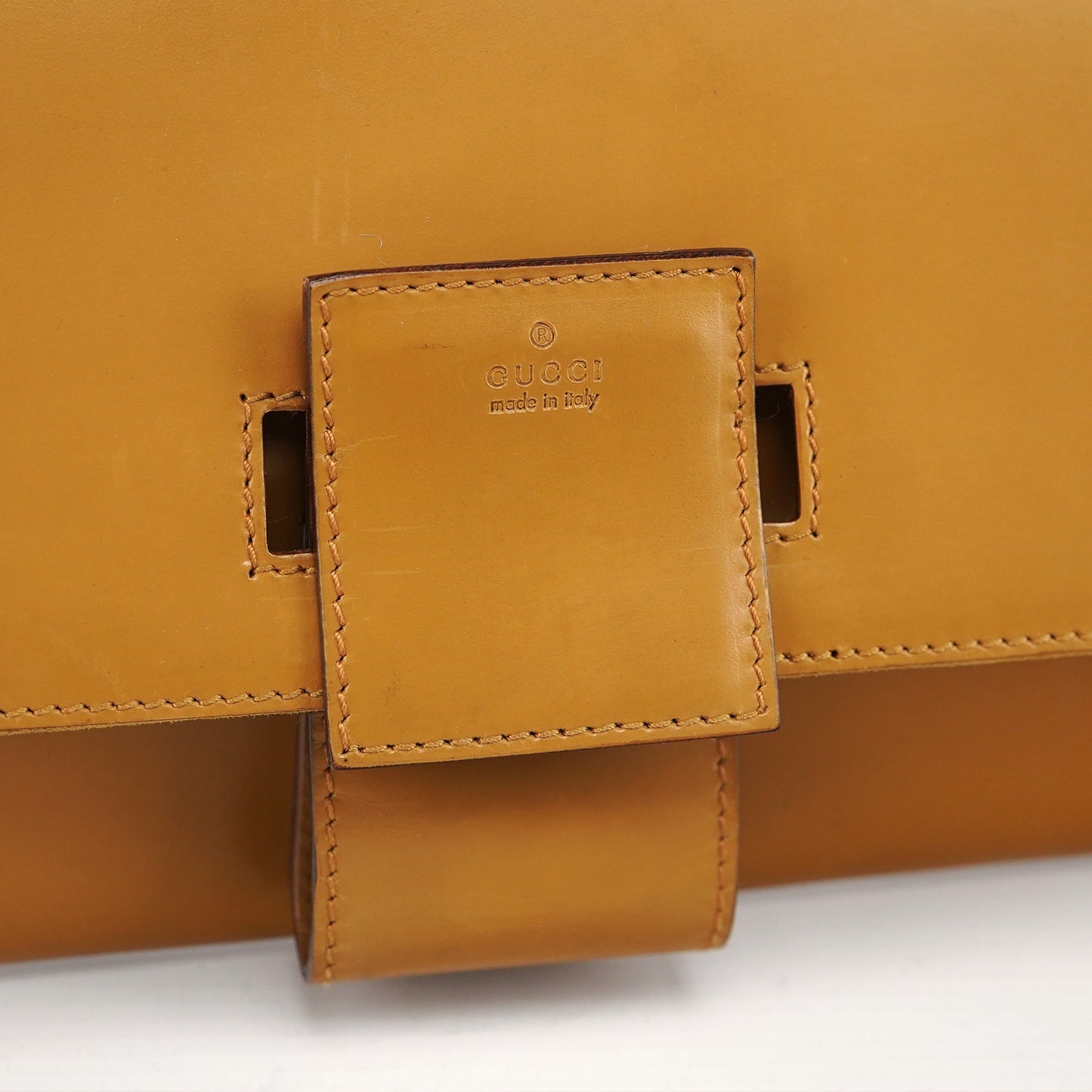 001 4055 Beige Calfskin Bamboo Shoulder Bag