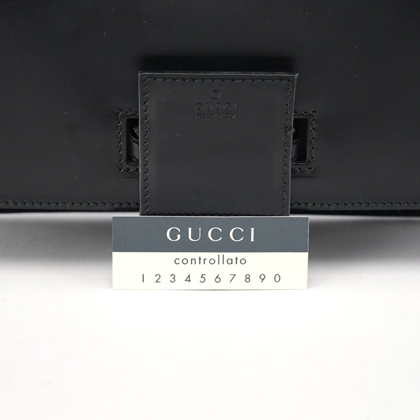 001 4055 Black Leather Bamboo Shoulder Bag