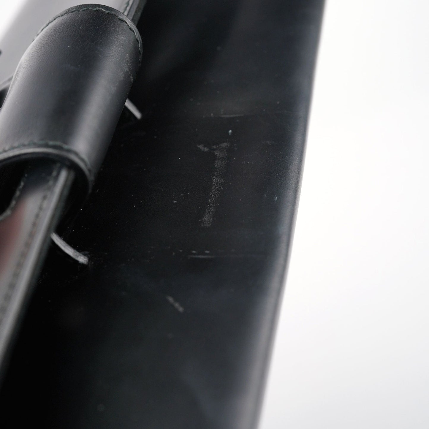 001 4055 Black Leather Bamboo Shoulder Bag