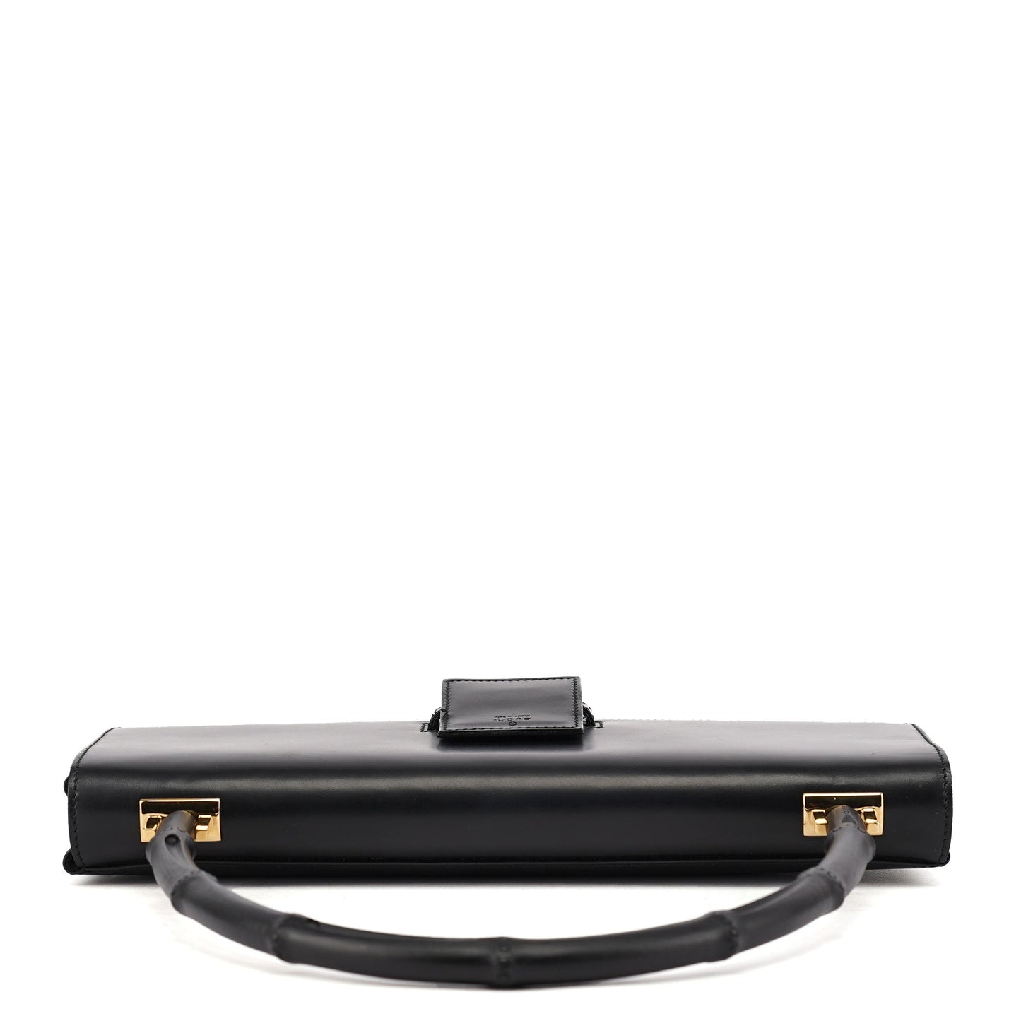 001 4055 Black Leather Bamboo Shoulder Bag