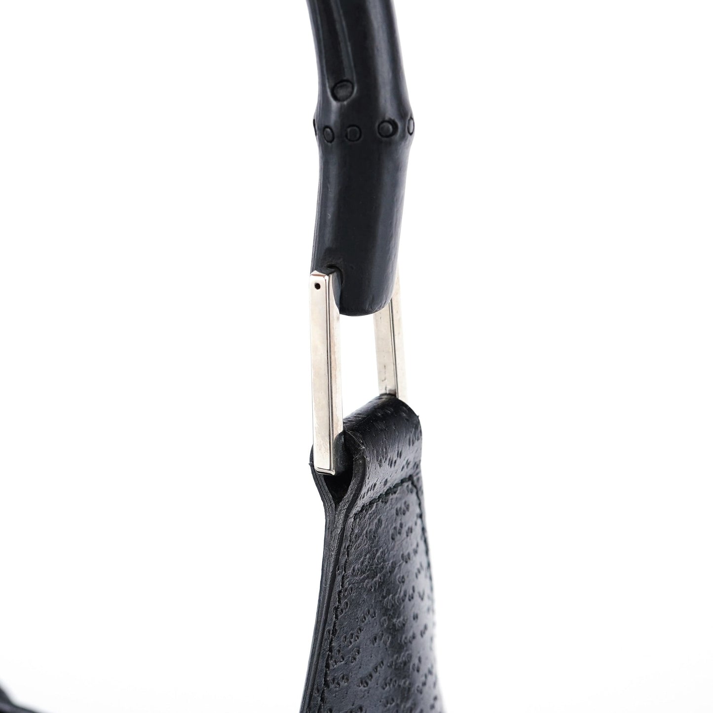 001 4060 Black Jackie Bamboo Shoulder Bag