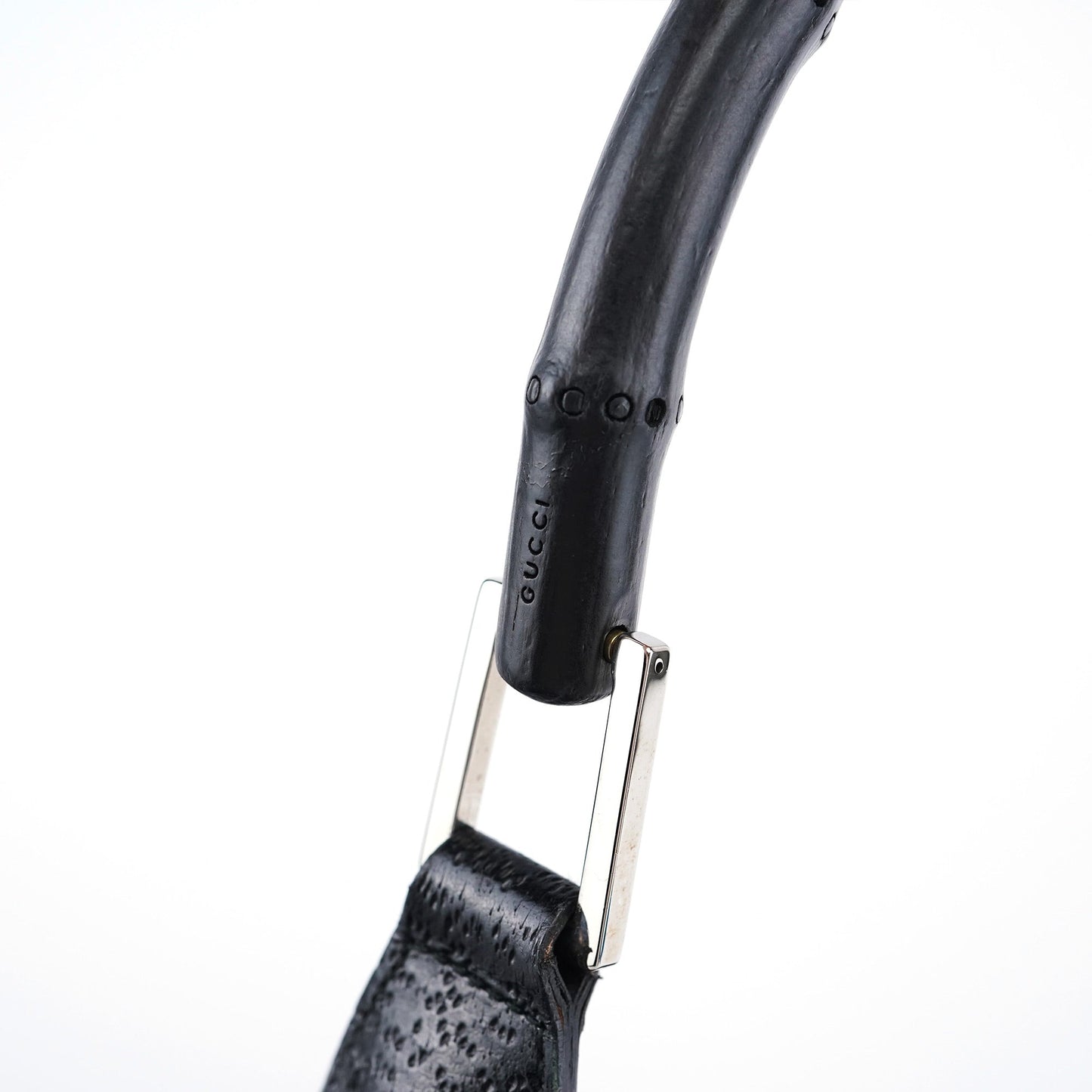 001 4060 Black Jackie Bamboo Shoulder Bag