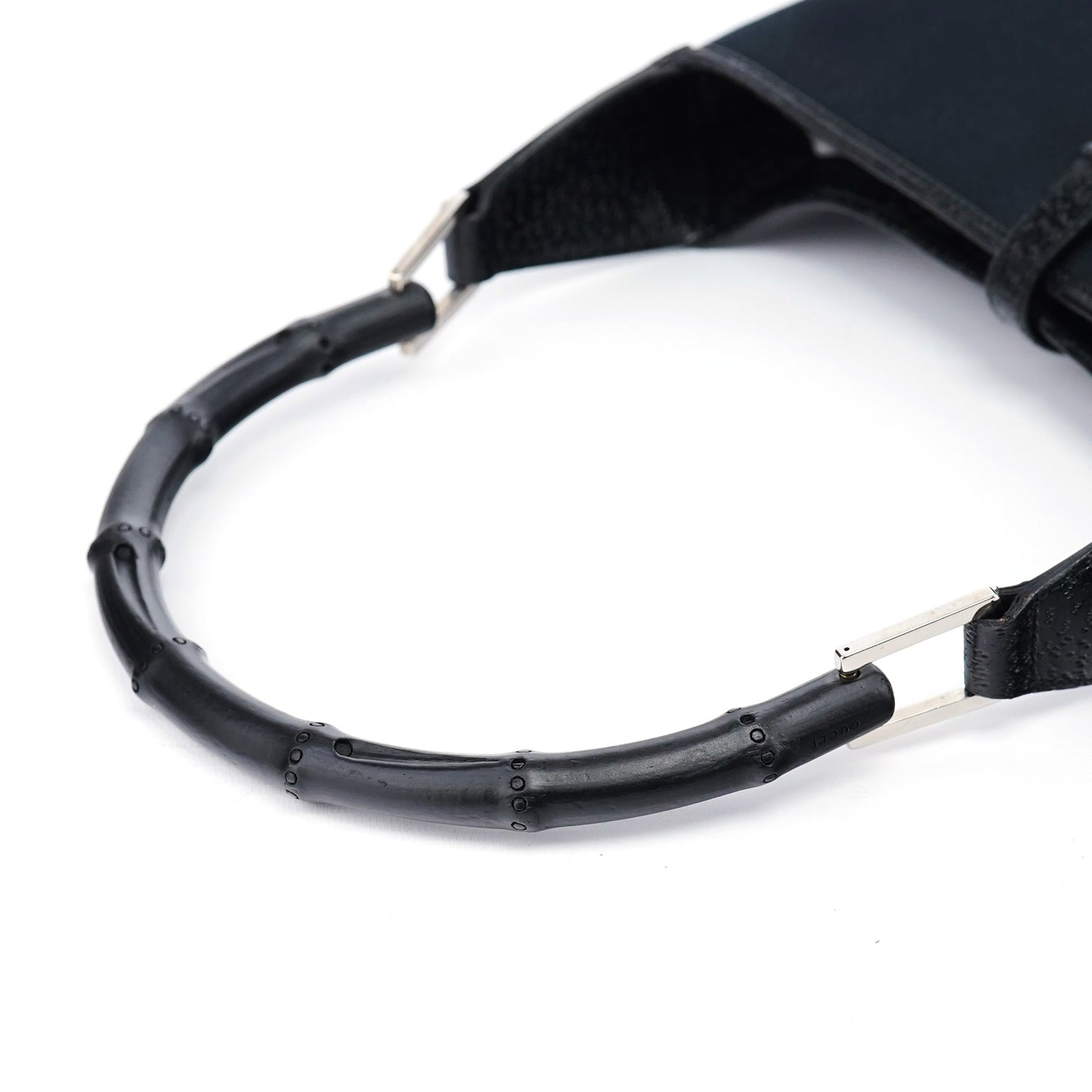 001 4060 Black Jackie Bamboo Shoulder Bag