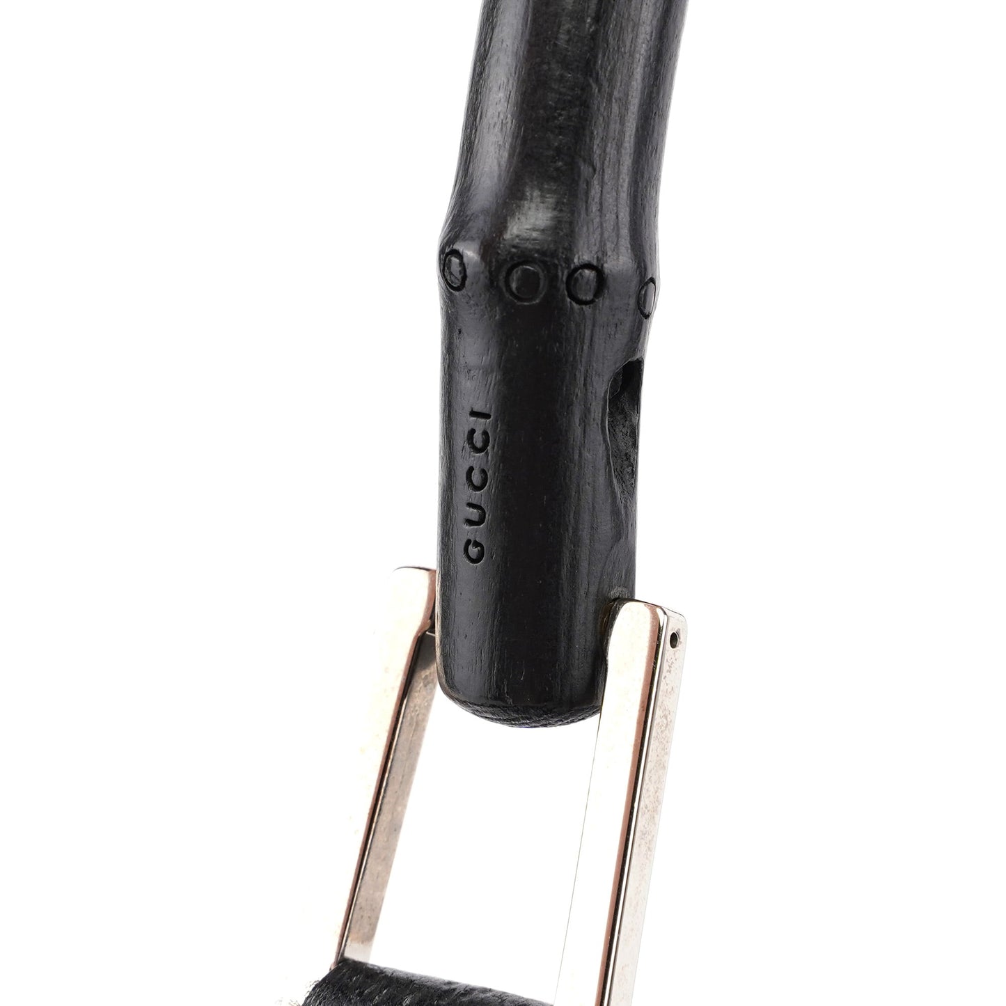 001 4061 Black Canvas Jackie Bamboo Shoulder Bag