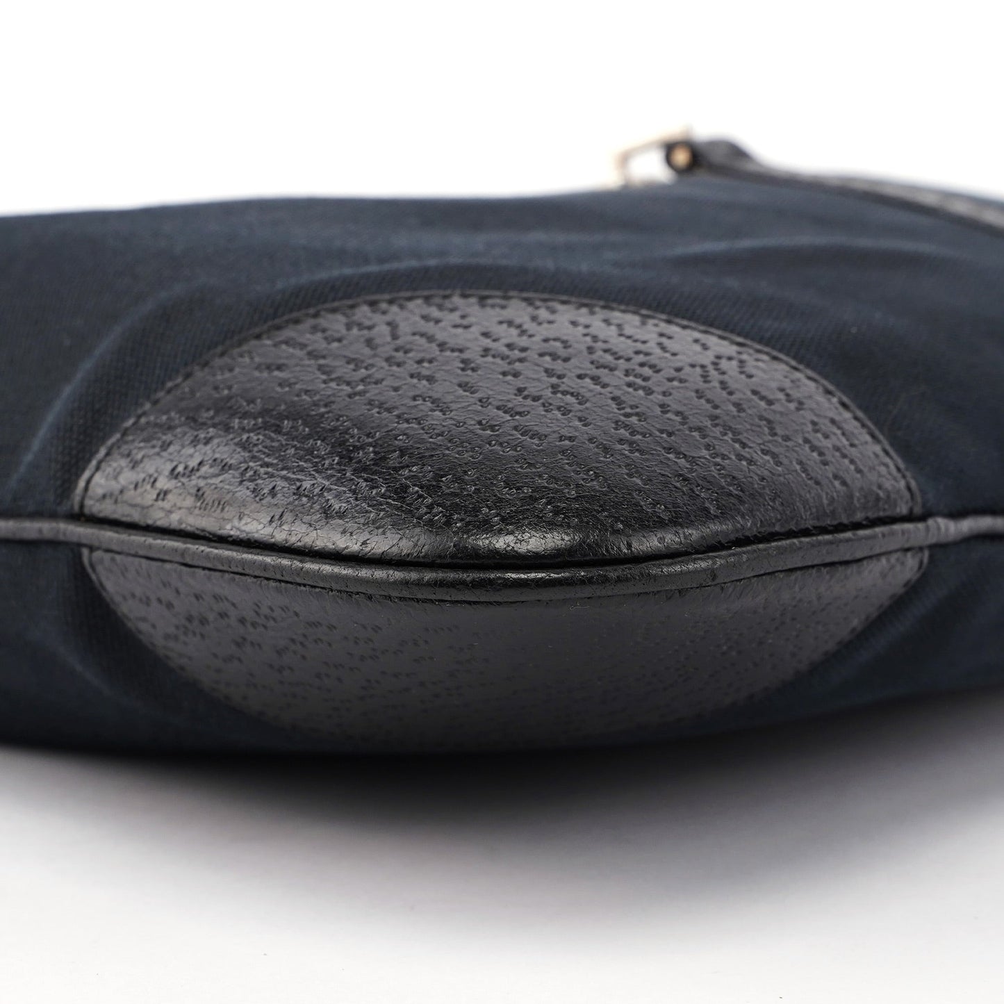 001 4061 Black Canvas Jackie Bamboo Shoulder Bag