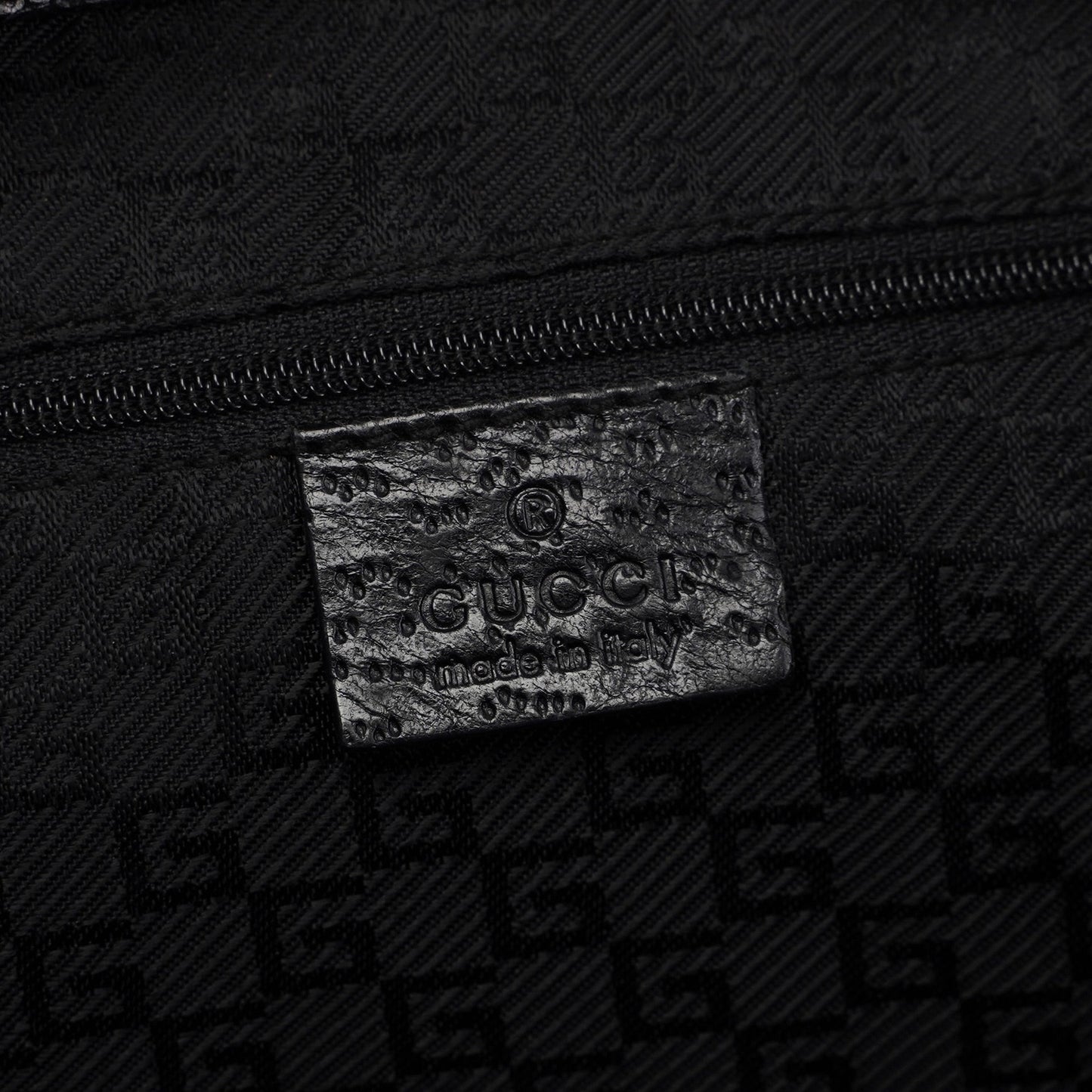 001 4061 Black Canvas Jackie Bamboo Shoulder Bag