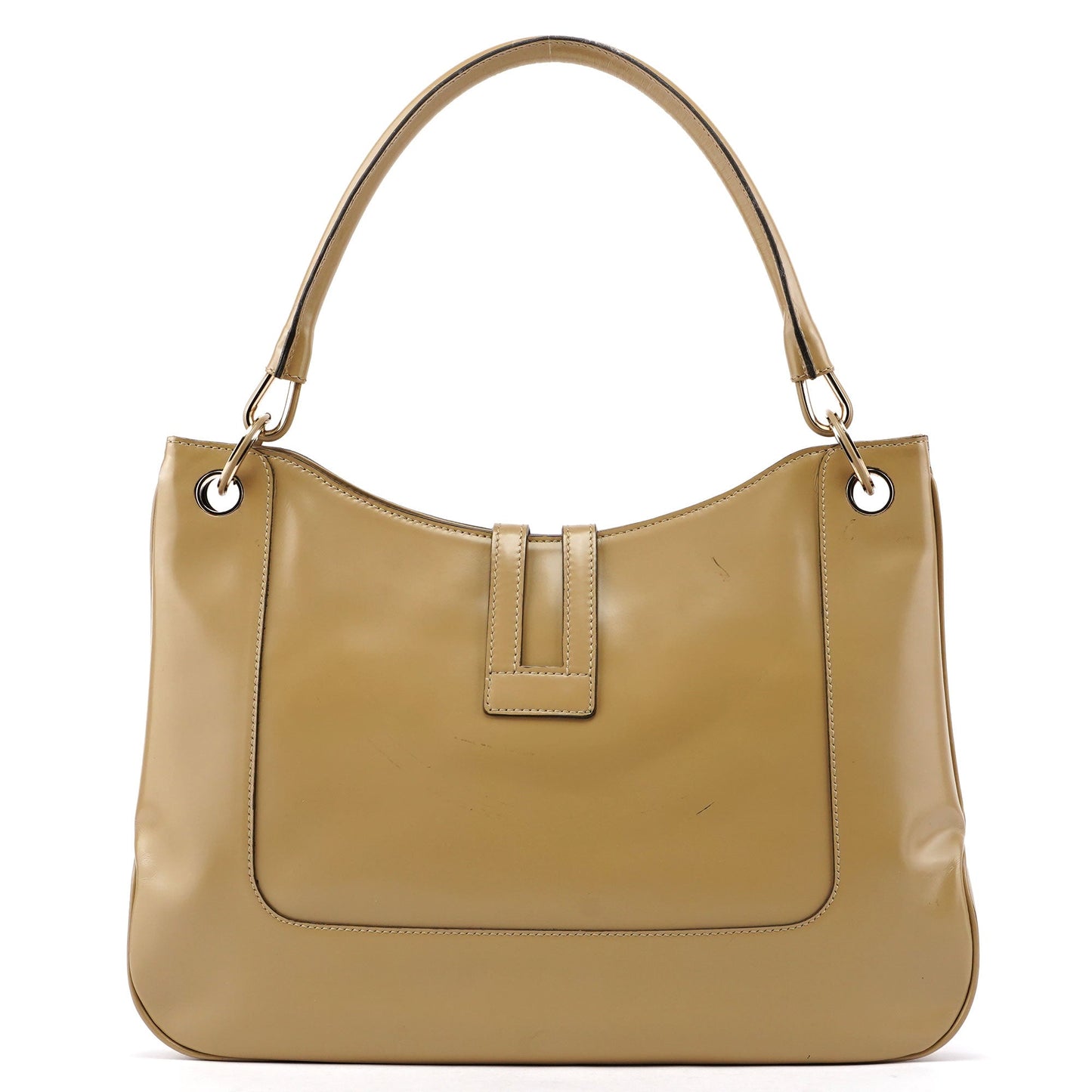 001 4148 Beige Patent Leather Jackie Bag