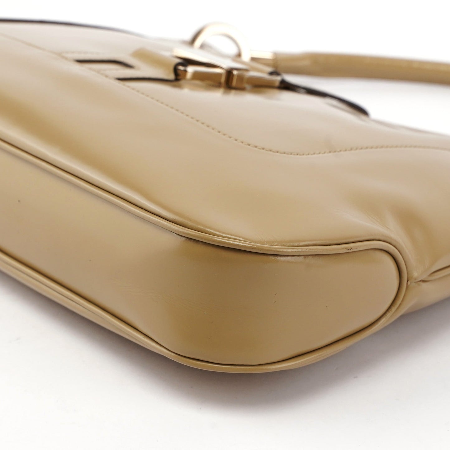 001 4148 Beige Patent Leather Jackie Bag