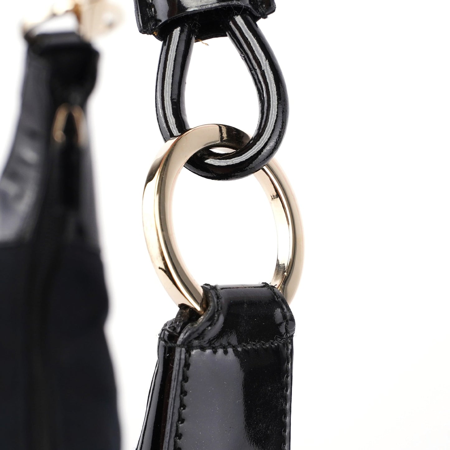 001 4157 Black GG Patent Shoulder Bag