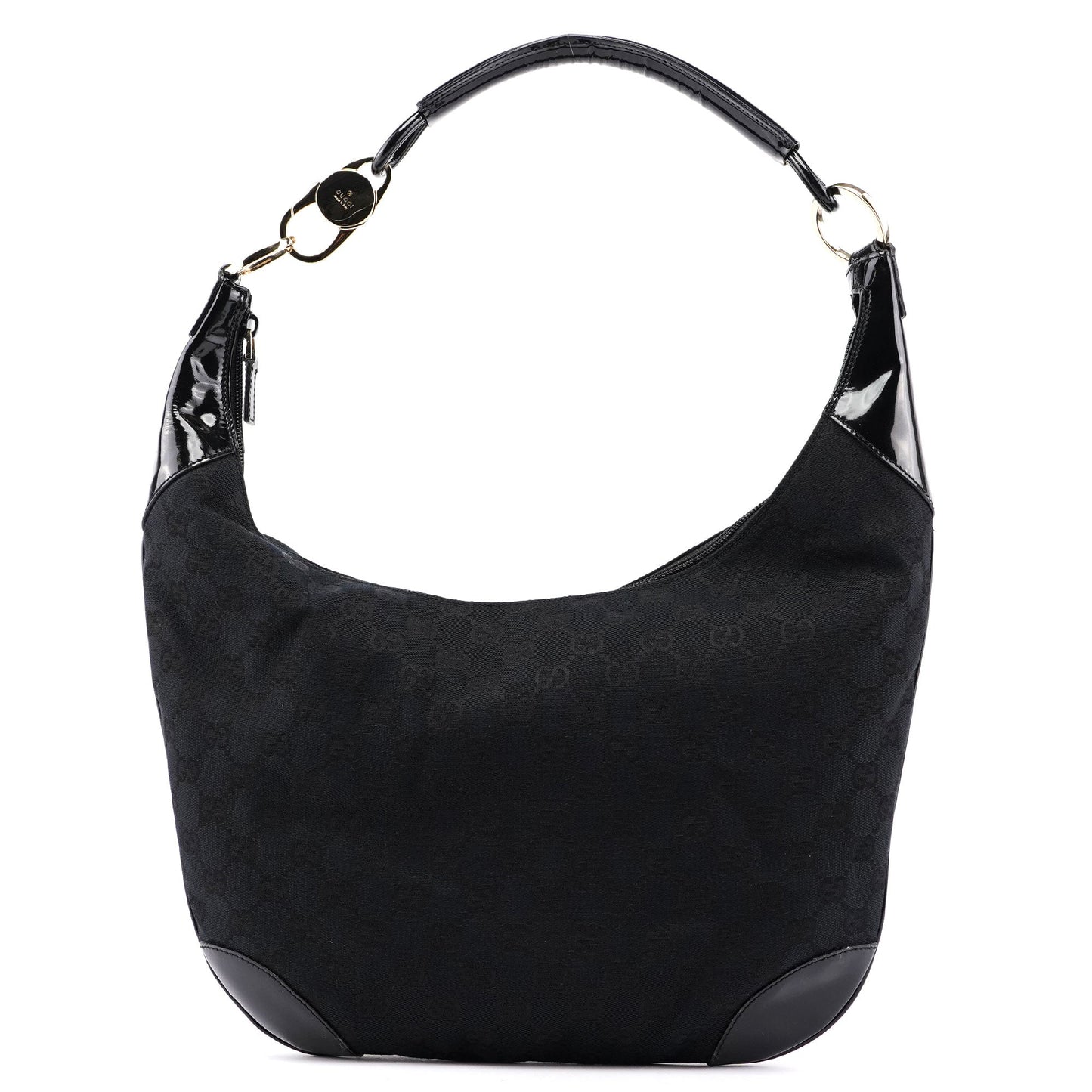 001 4157 Black GG Patent Shoulder Bag