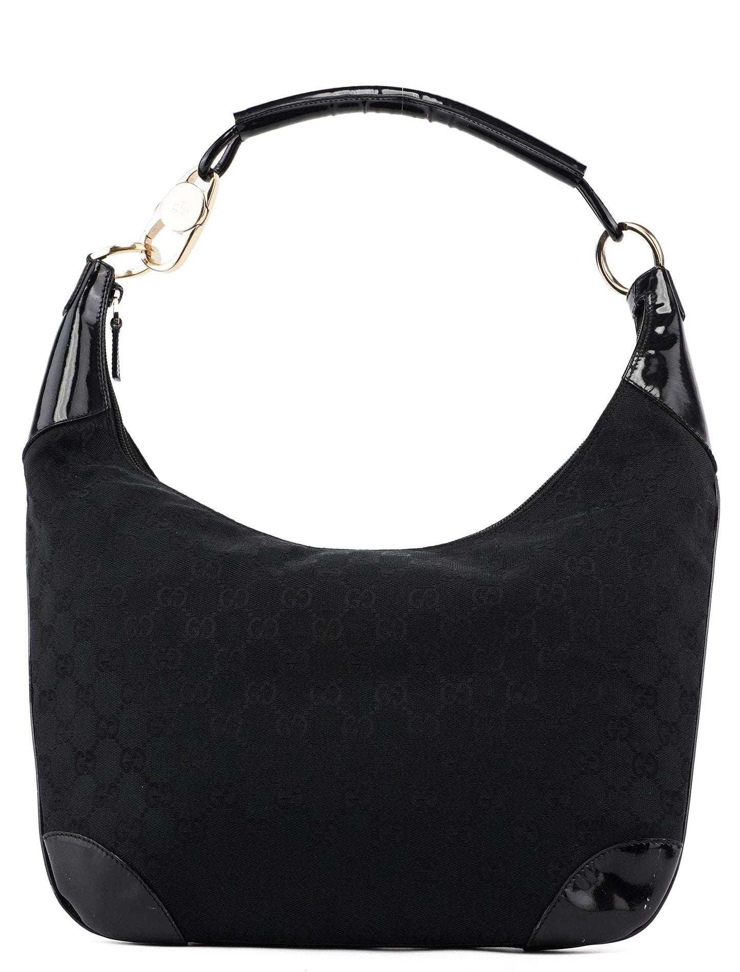 001 4157 Black GG Patent Shoulder Bag