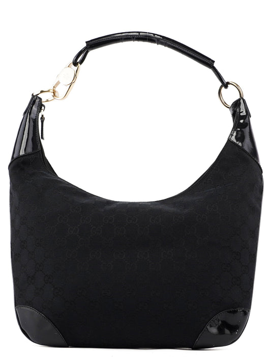 001 4157 Black GG Patent Shoulder Bag