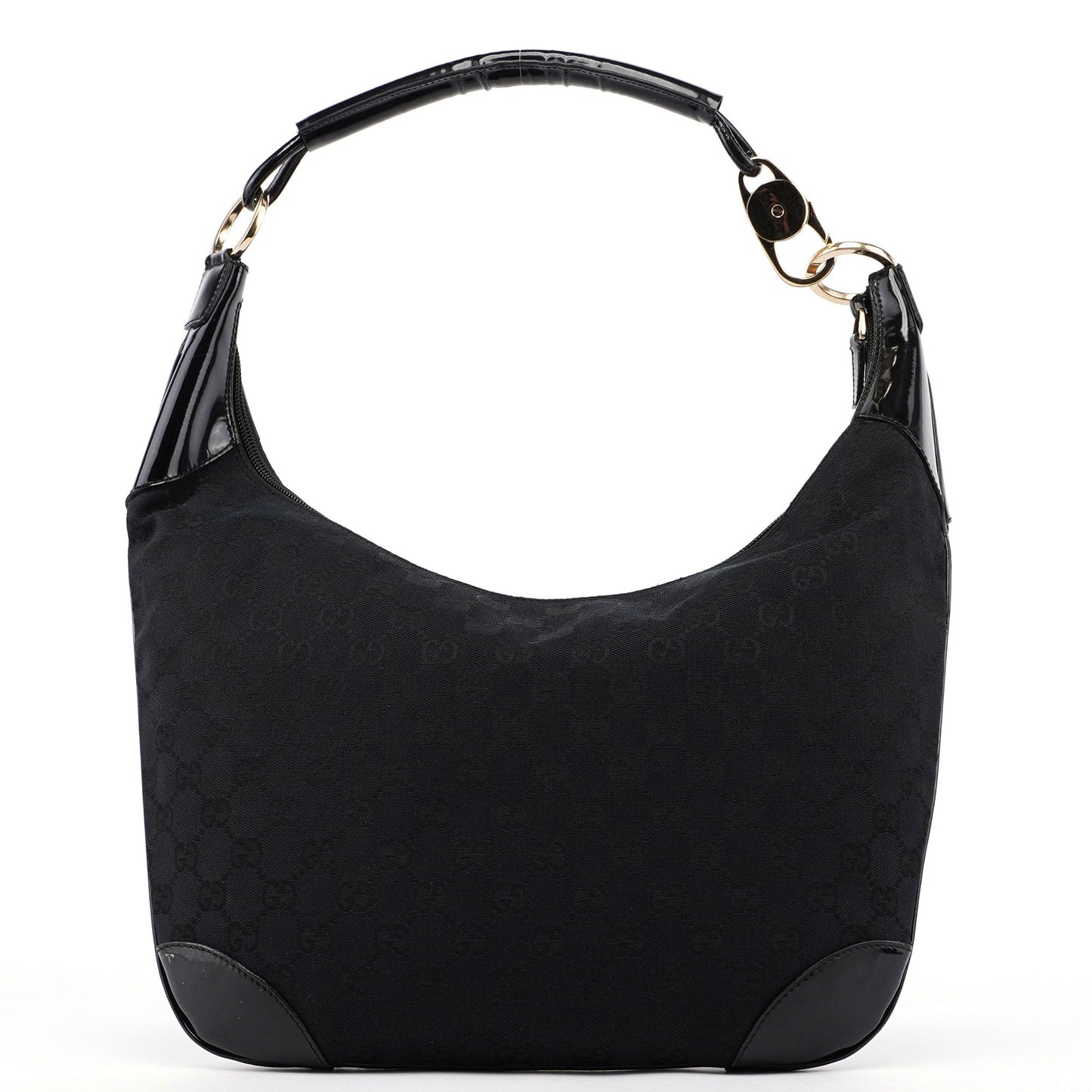 001 4157 Black GG Patent Shoulder Bag