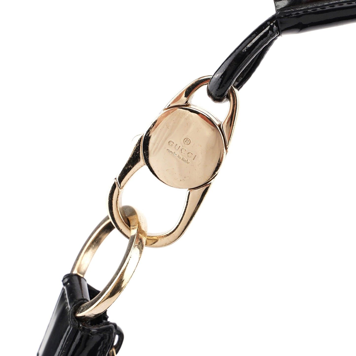 001 4157 Black GG Patent Shoulder Bag