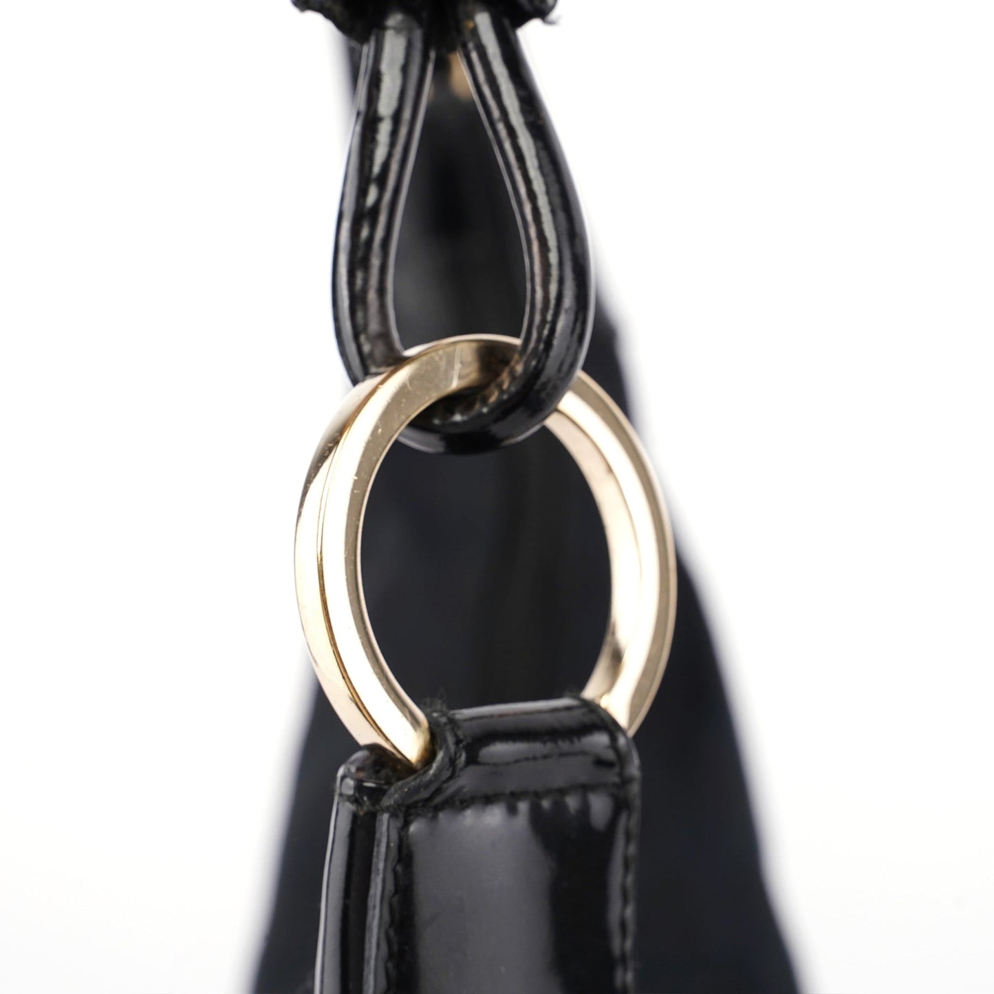 001 4157 Black GG Patent Shoulder Bag