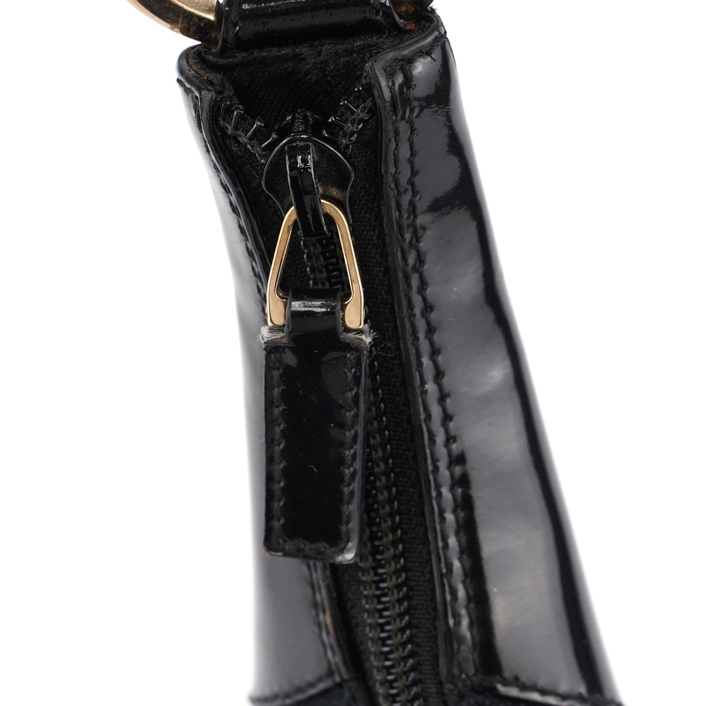 001 4157 Black GG Patent Shoulder Bag