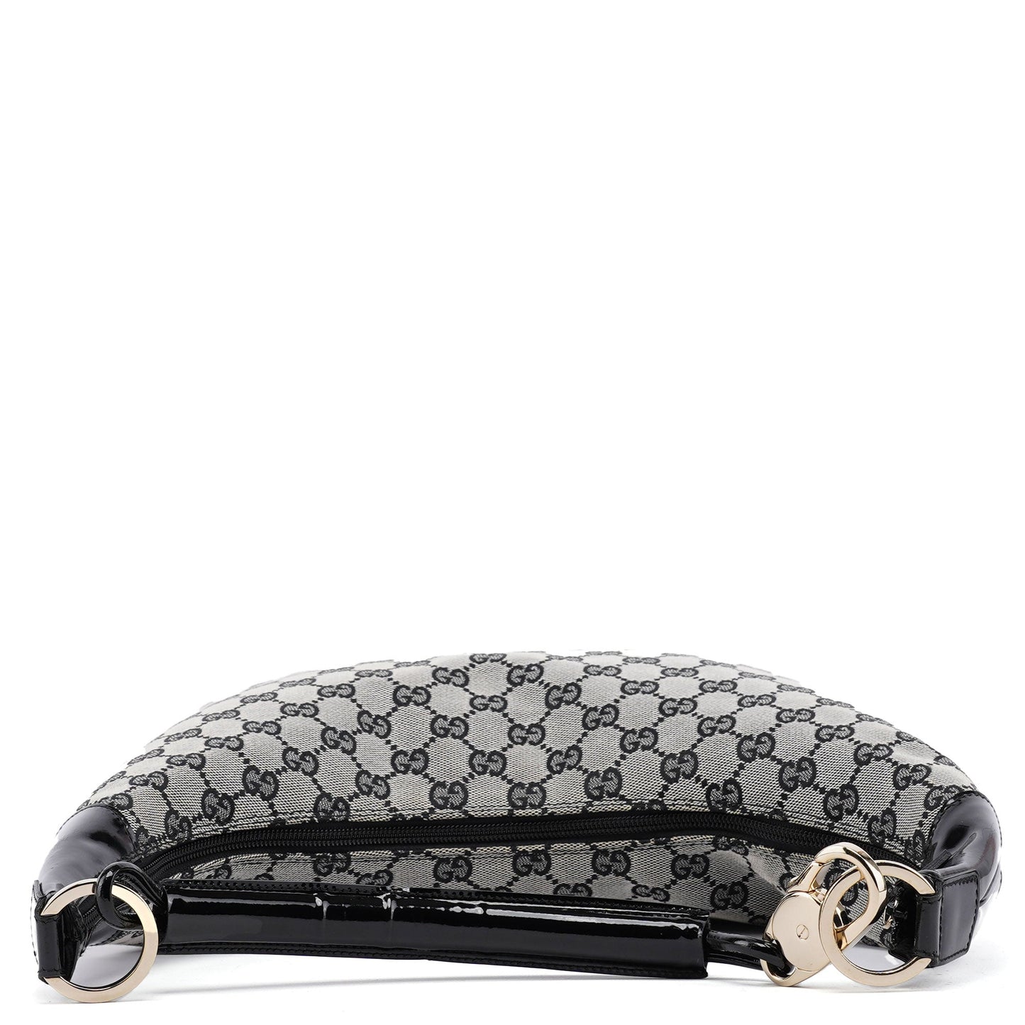 001 4157 Grey GG Patent Shoulder Bag