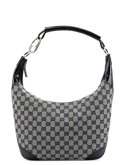 001 4157 Grey GG Patent Shoulder Bag