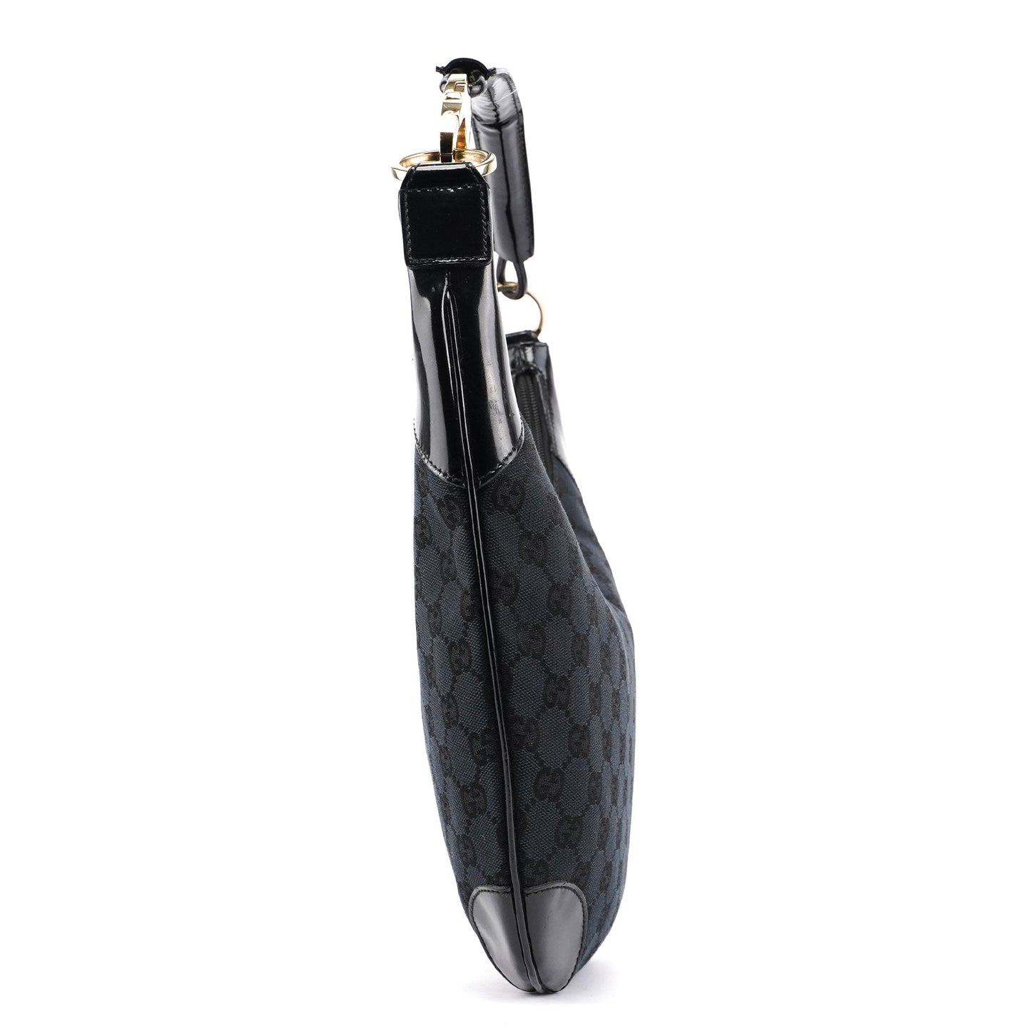001 4158 Black GG Patent Shoulder Bag