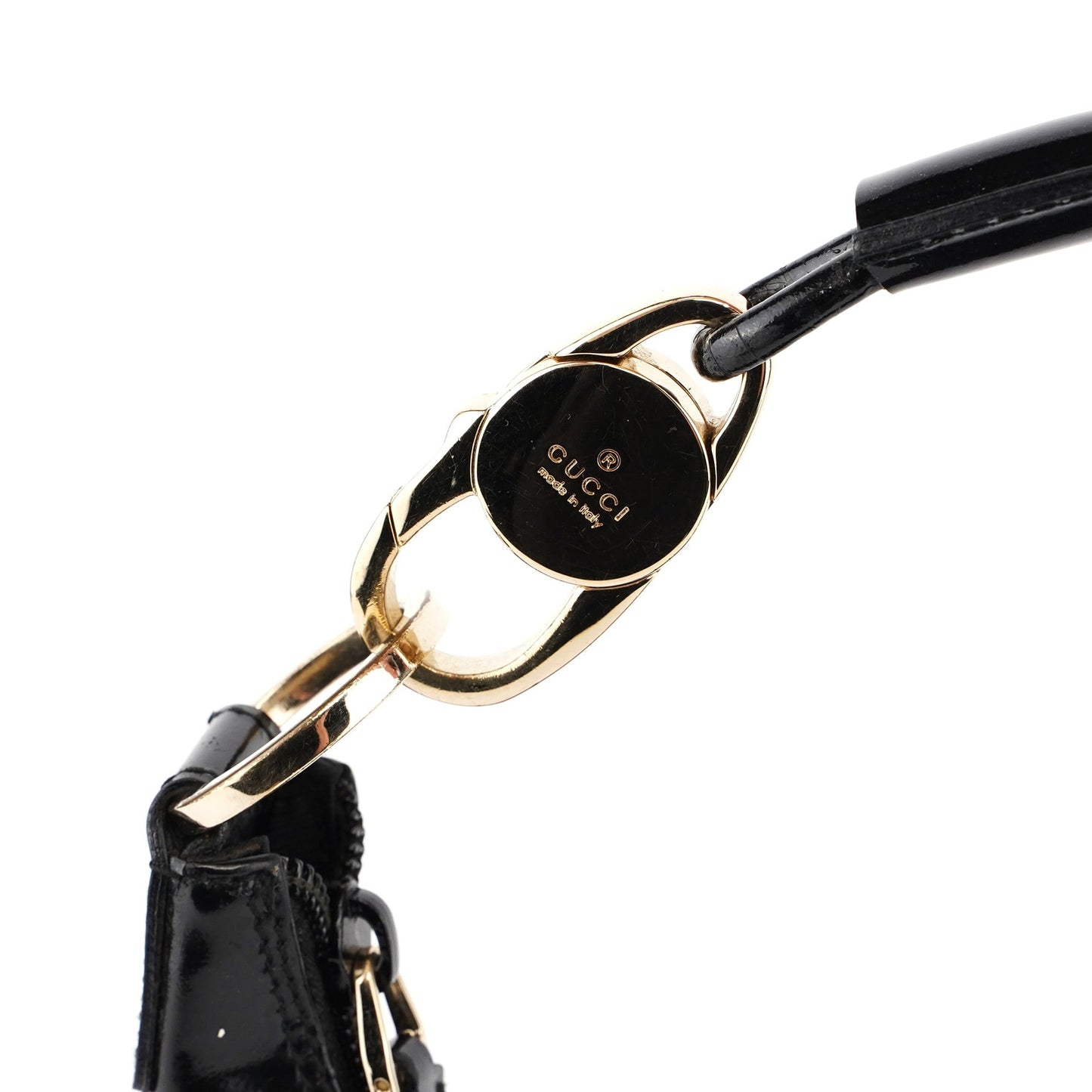 001 4158 Black GG Patent Shoulder Bag