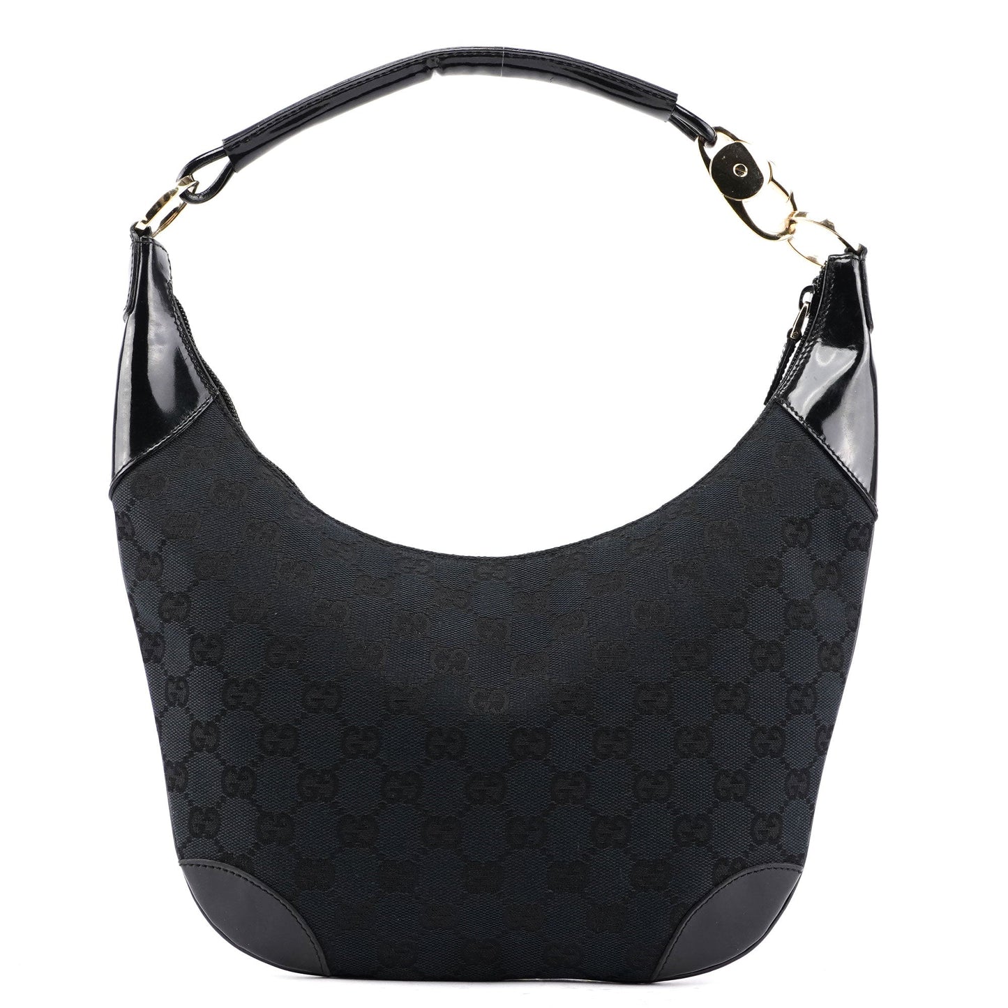 001 4158 Black GG Patent Shoulder Bag