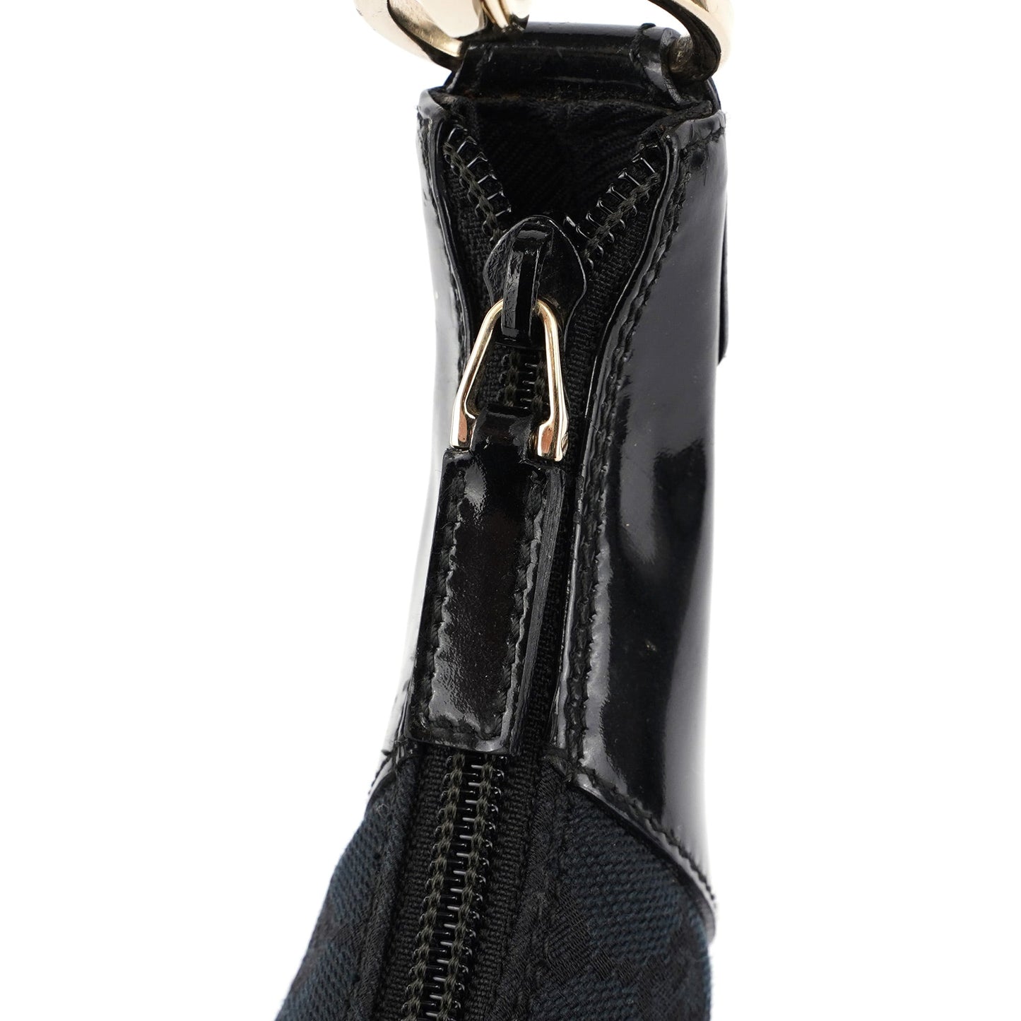 001 4158 Black GG Patent Shoulder Bag