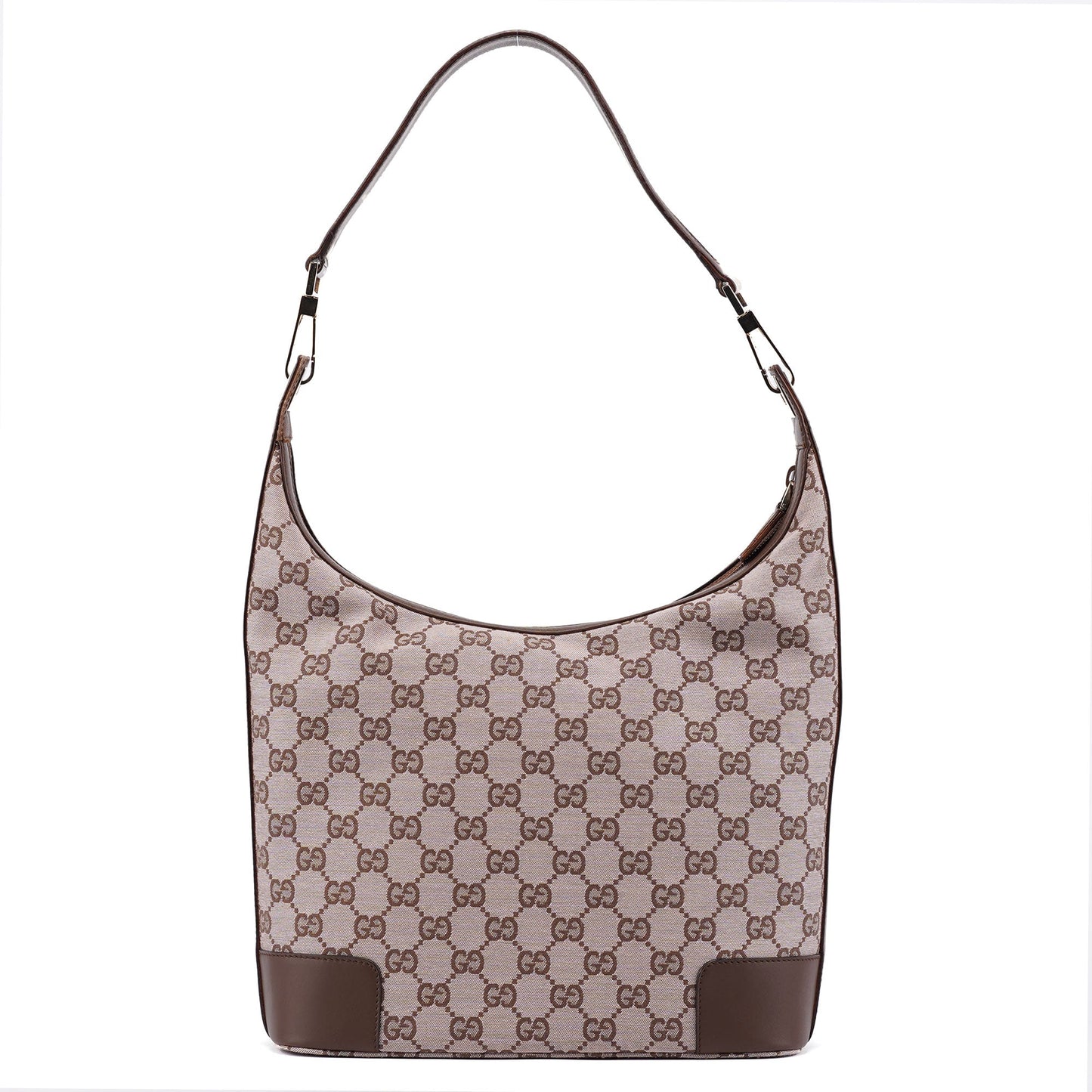 001 4204 Beige Brown GG Hobo Shoulder Bag