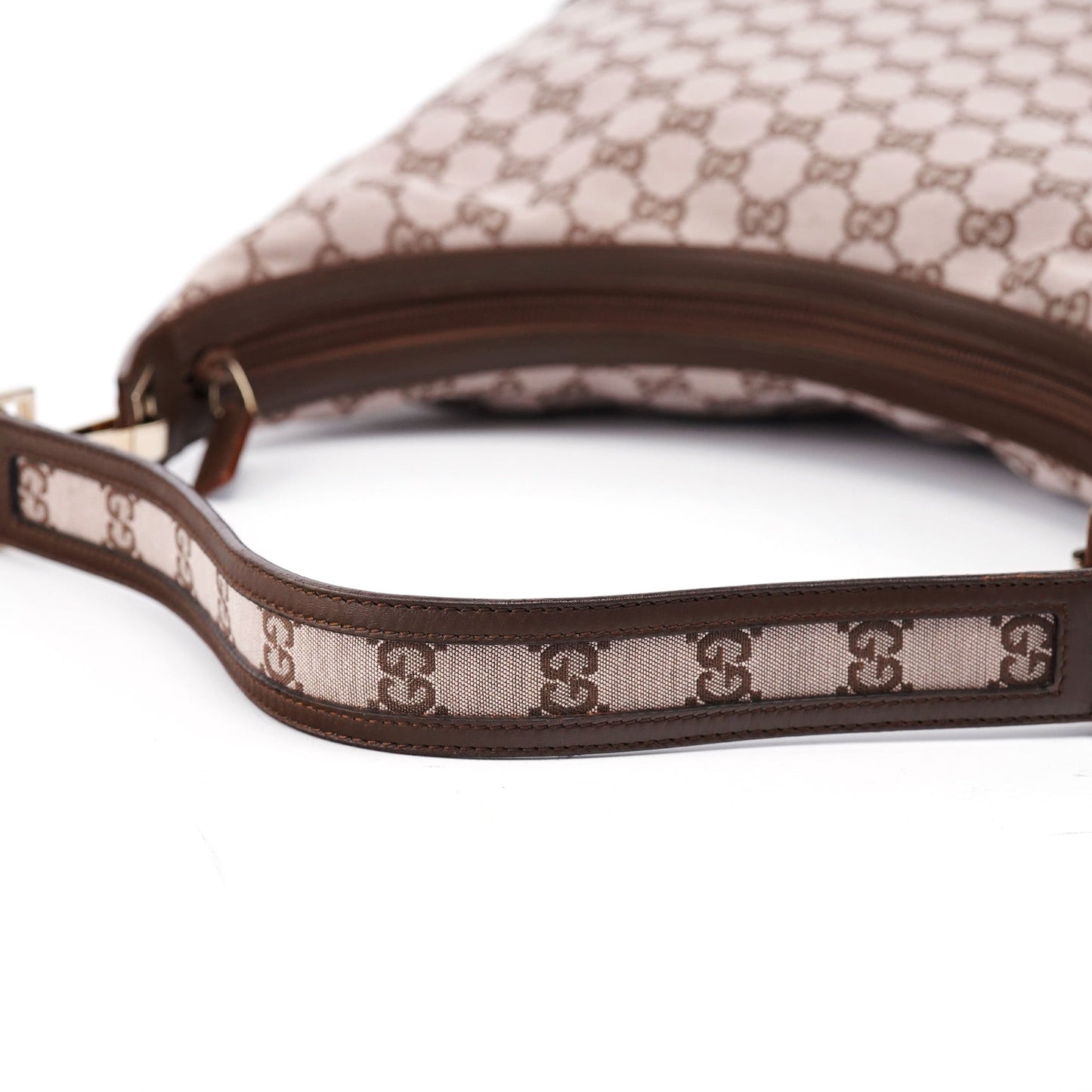 001 4204 Beige Brown GG Hobo Shoulder Bag