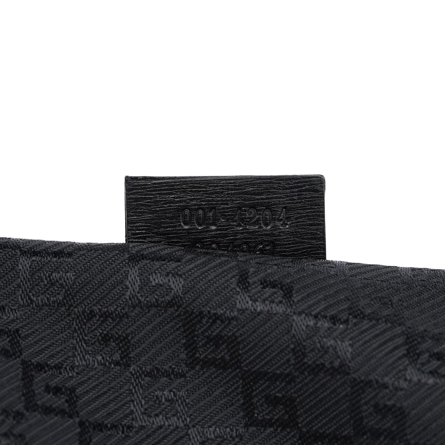 001 4204 Black Leather Hobo Shoulder Bag