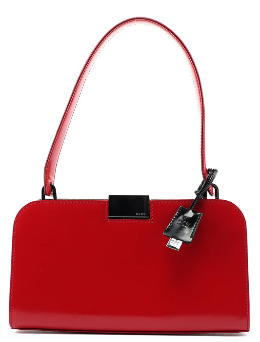 001 4208 Red Calfskin Shoulder Bag