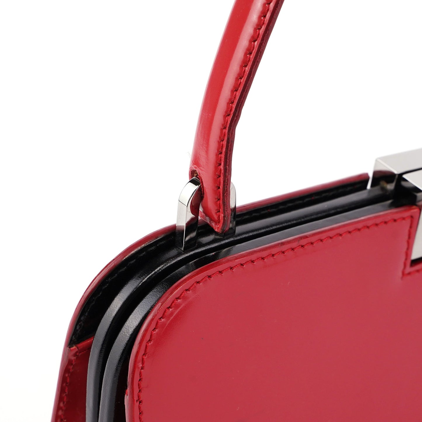 001 4208 Red Calfskin Shoulder Bag