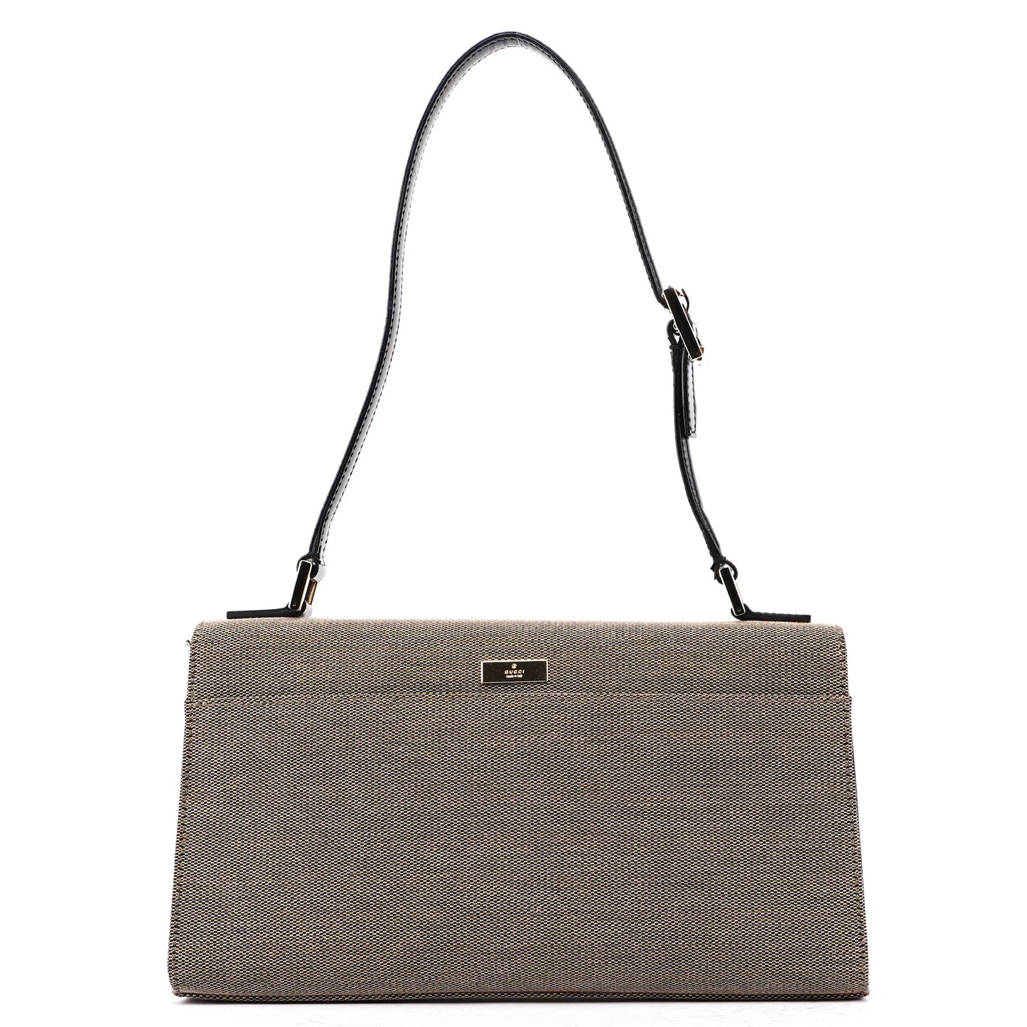 001 4214 Beige Canvas Keylock Shoulder Bag