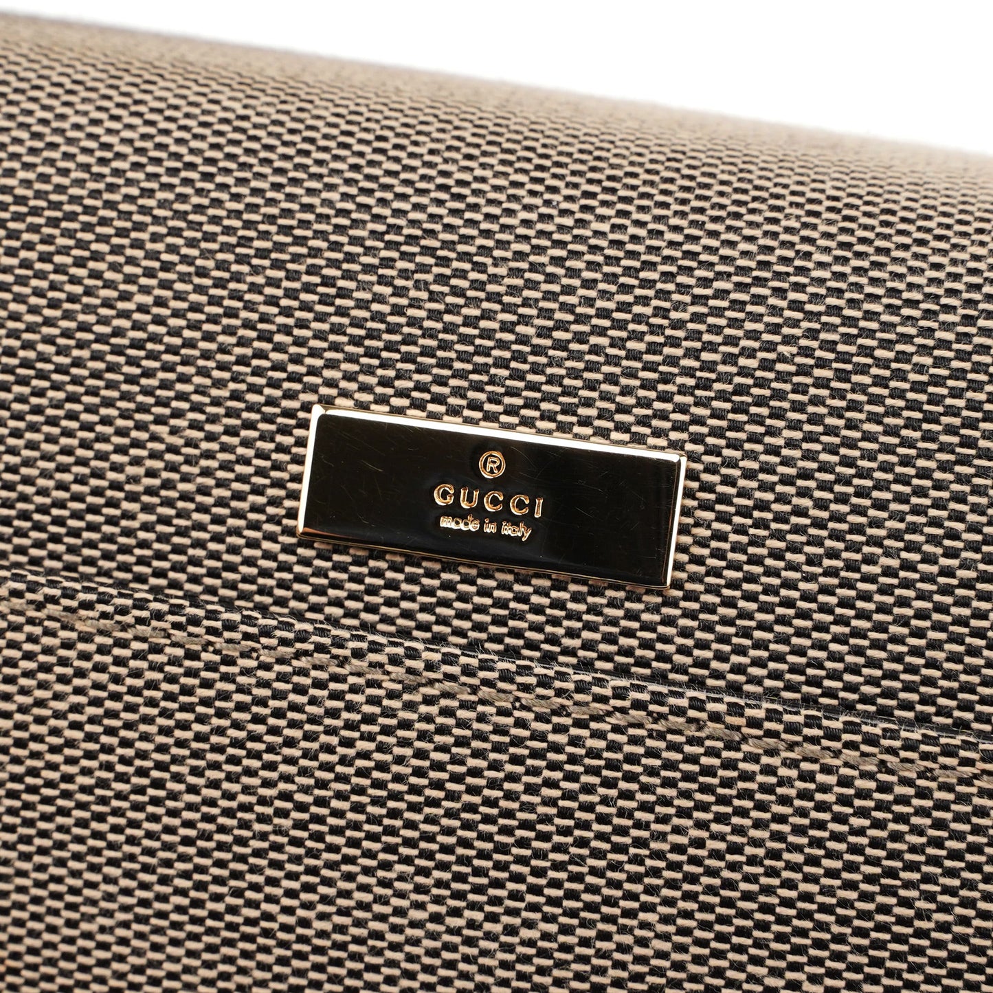 001 4214 Beige Canvas Keylock Shoulder Bag