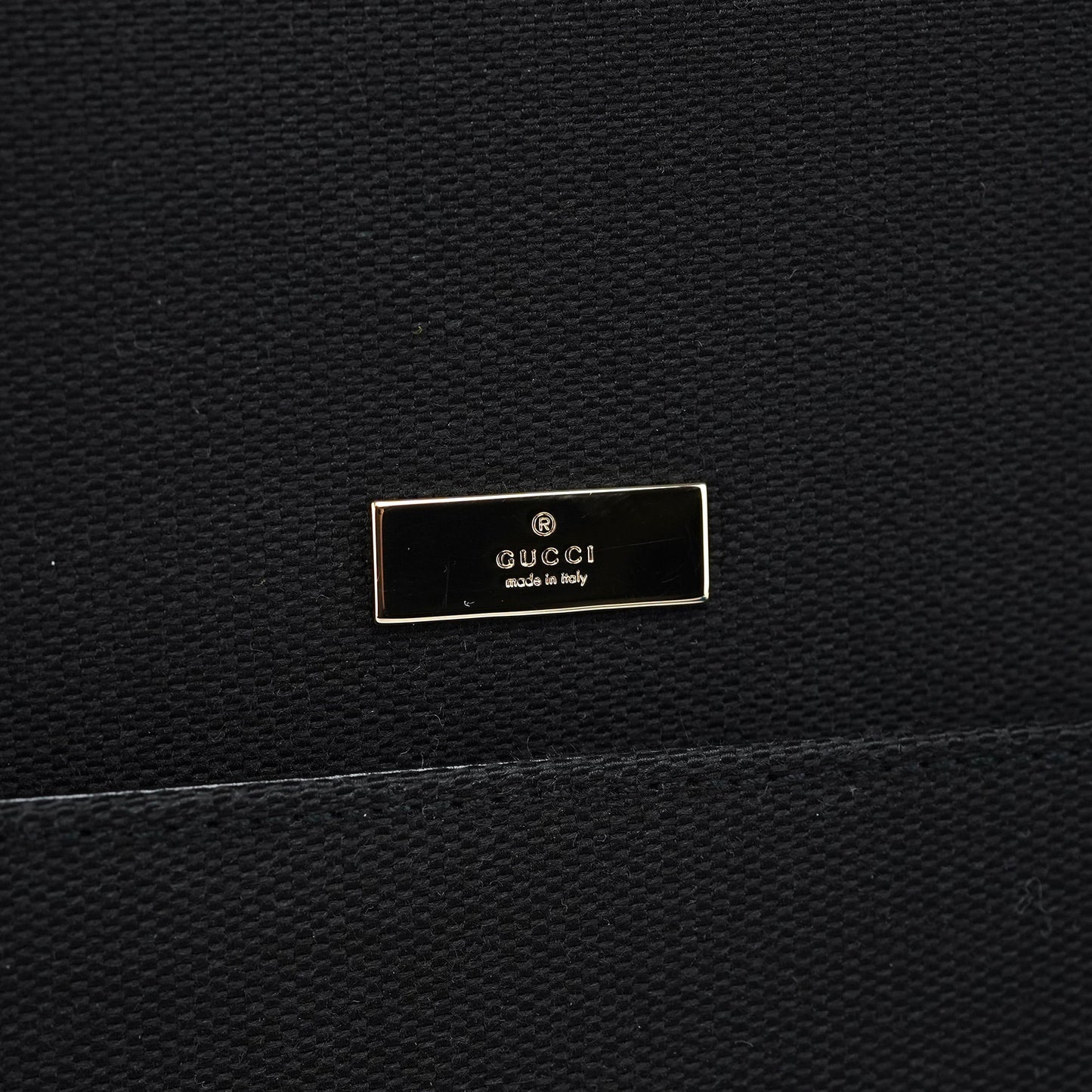 001 4218 Black Canvas Lady Lock Tote Bag