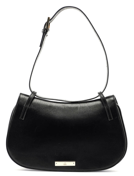 001 4225 Black Calfskin Shoulder Bag