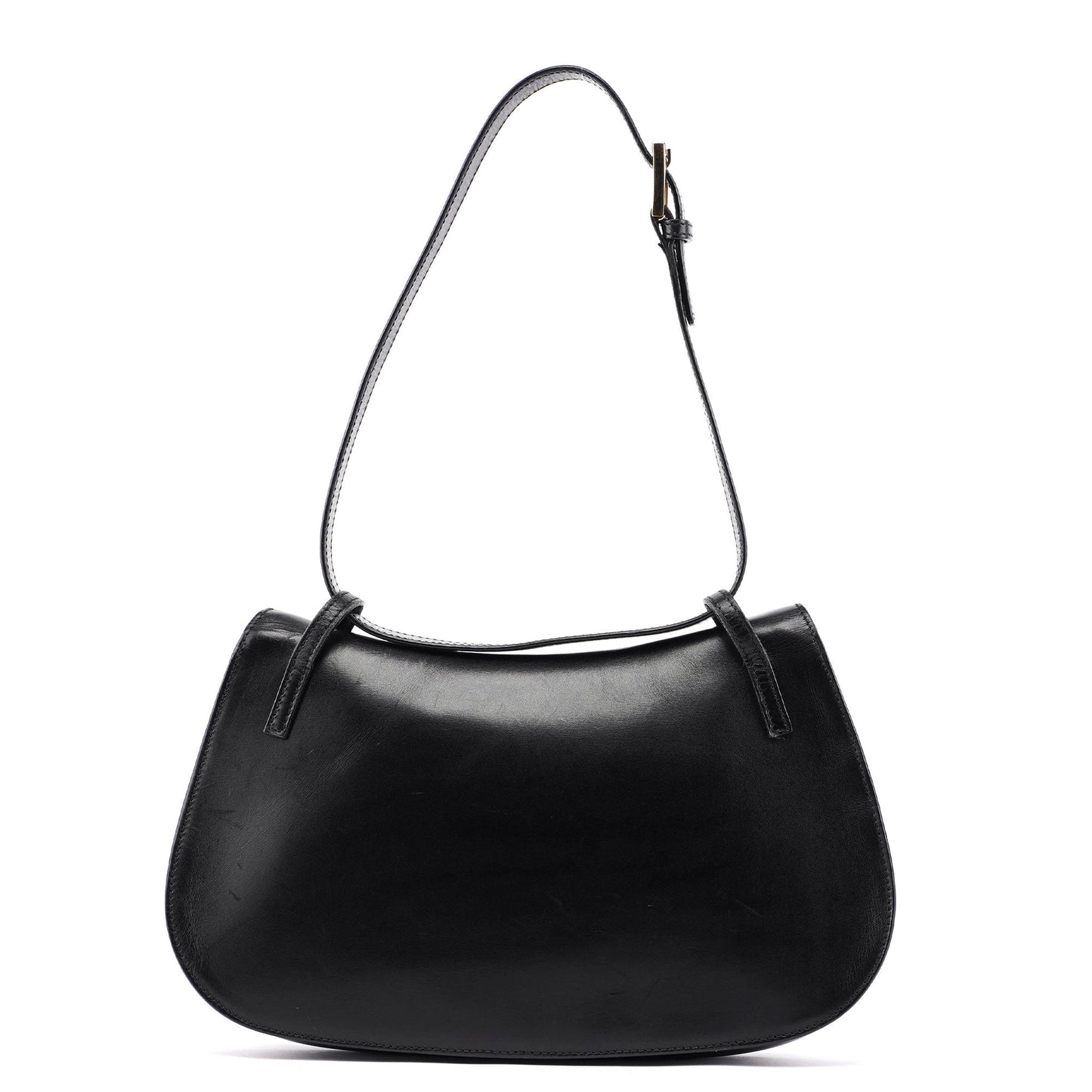 001 4225 Black Calfskin Shoulder Bag