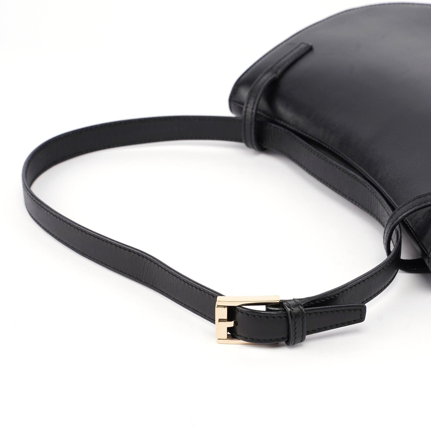 001 4225 Black Calfskin Shoulder Bag